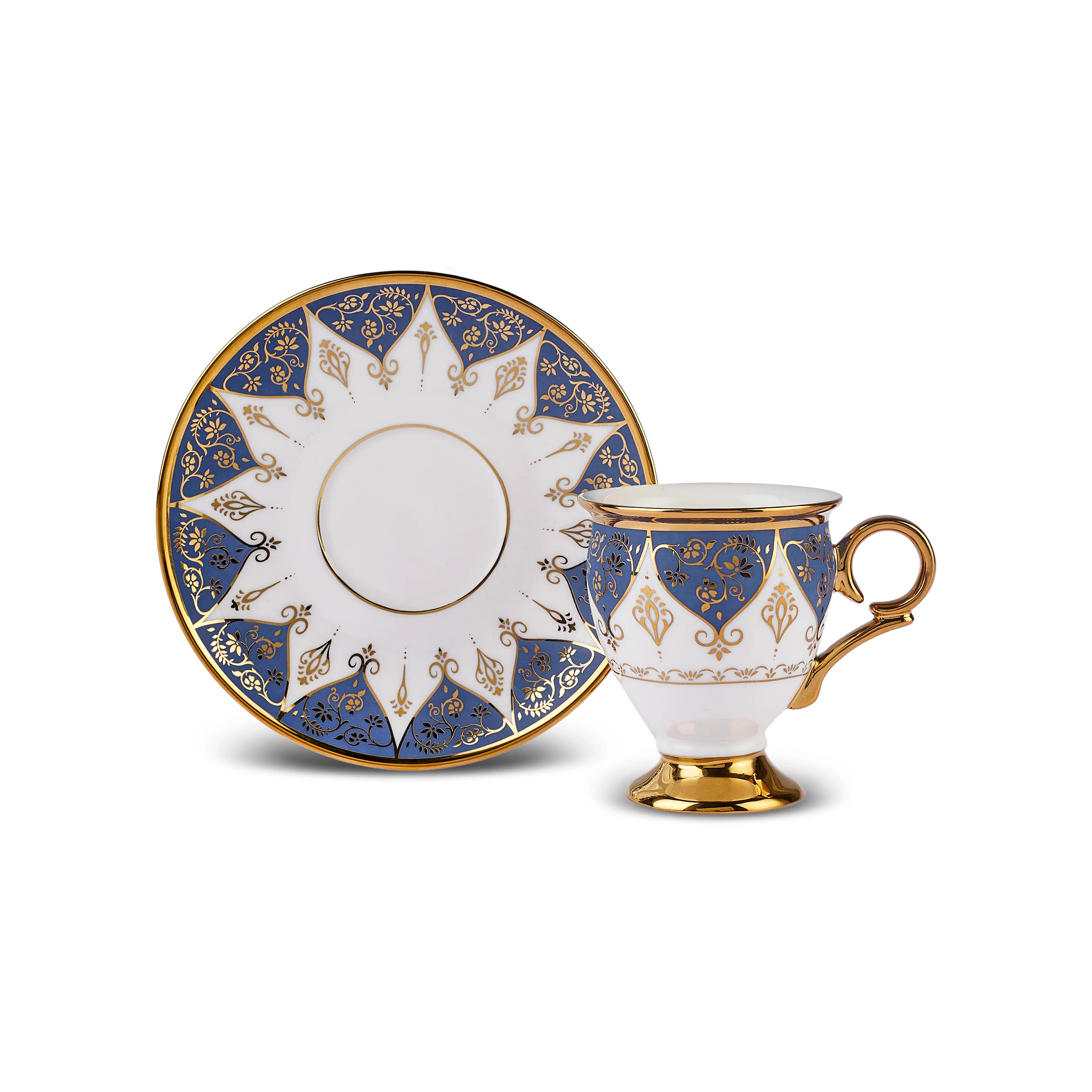 Karaca Merve 4-Piece Bone China Espresso & Turkish Coffee Cup Set, 100ml, Blue - Image 6