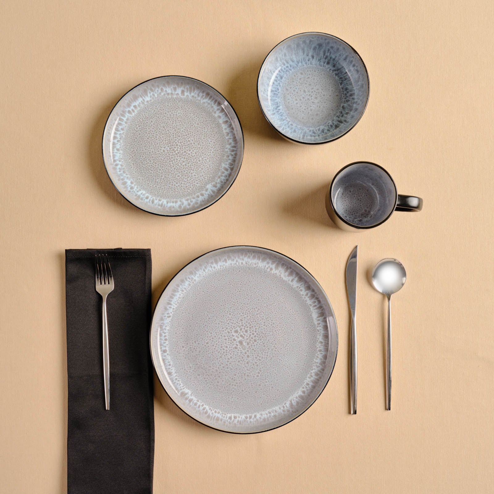 Karaca Messina Reactive Glaze 16-Piece Dinner Set for 4 People, Multi - Image 3
