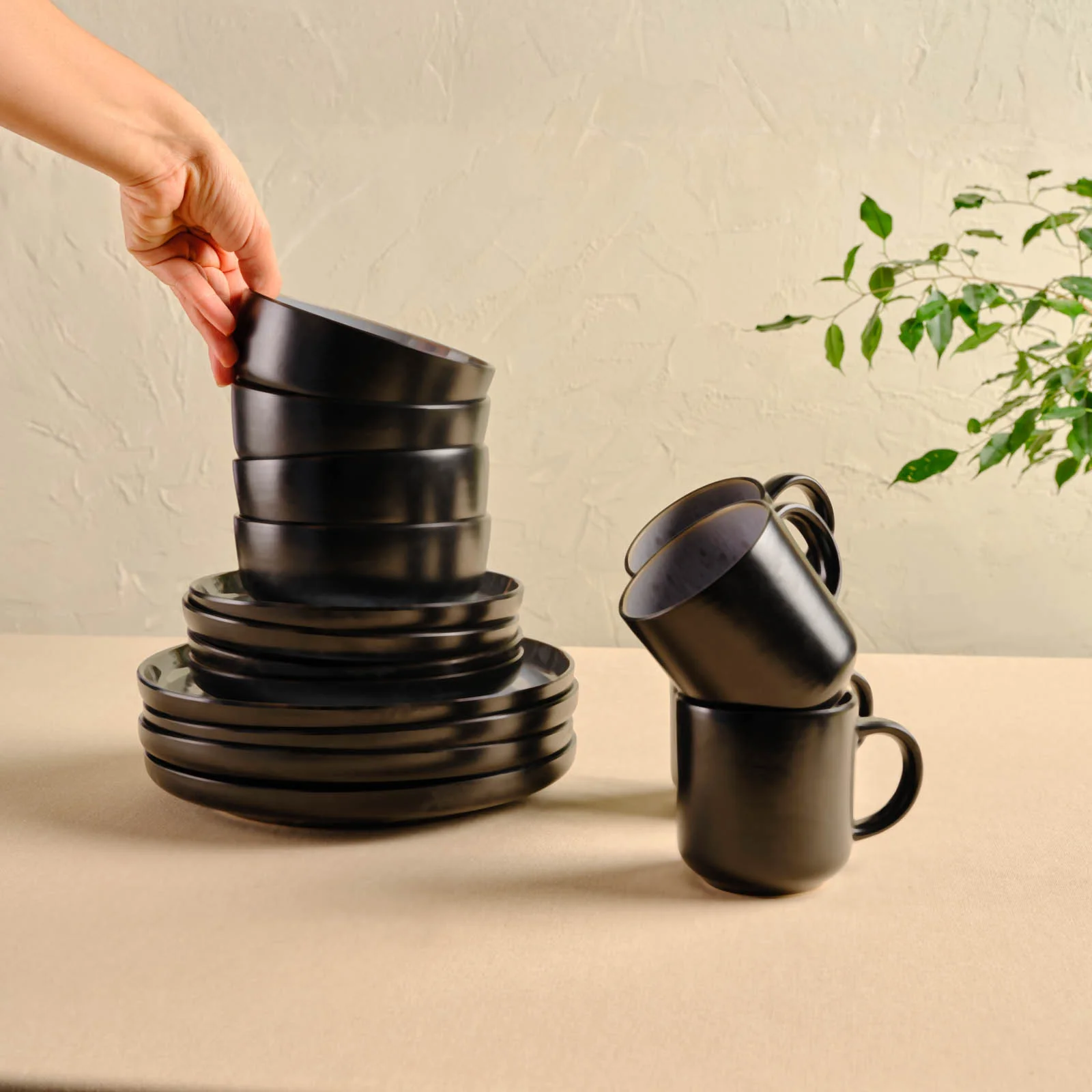 Karaca Messina Reactive Glaze 16-Piece Dinner Set for 4 People, Multi - Image 5
