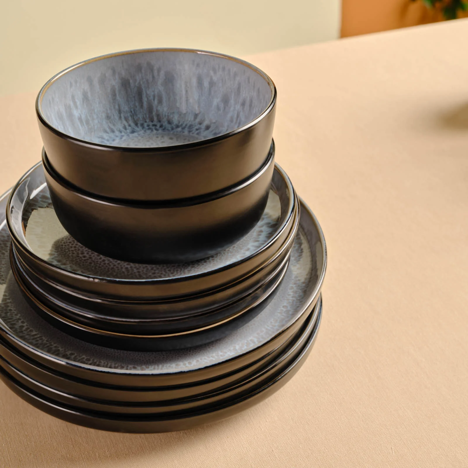 Karaca Messina Reactive Glaze 16-Piece Dinner Set for 4 People, Multi - Image 6