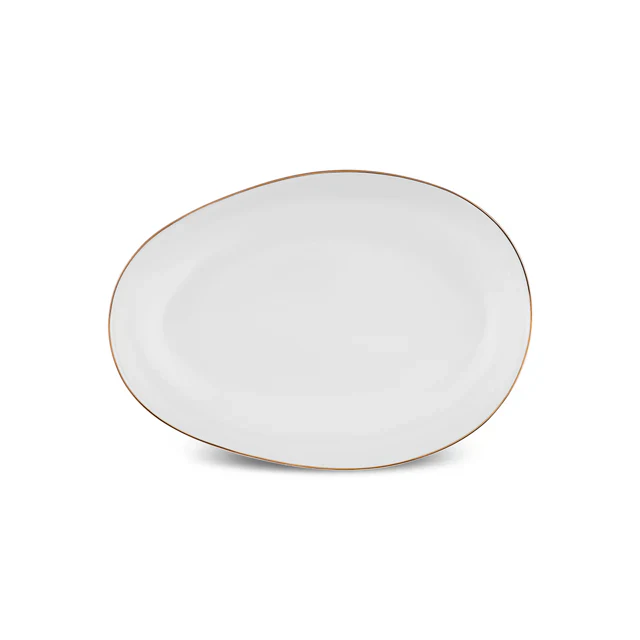 Karaca Stream Bone China Middle 53-Piece Dinner Set for 12 People, Gold - Image 6