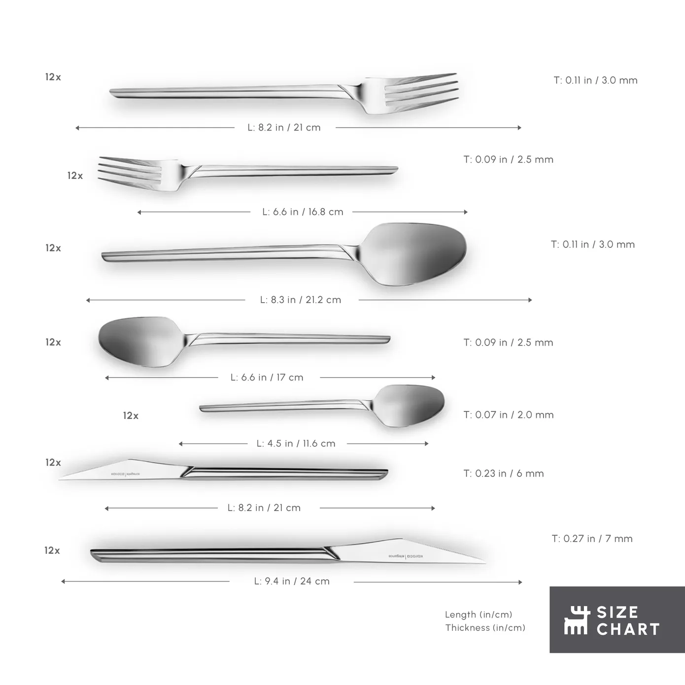 Karaca Midway 84-Piece Stainless Steel Cutlery Set for 12 People, Silver - Image 3