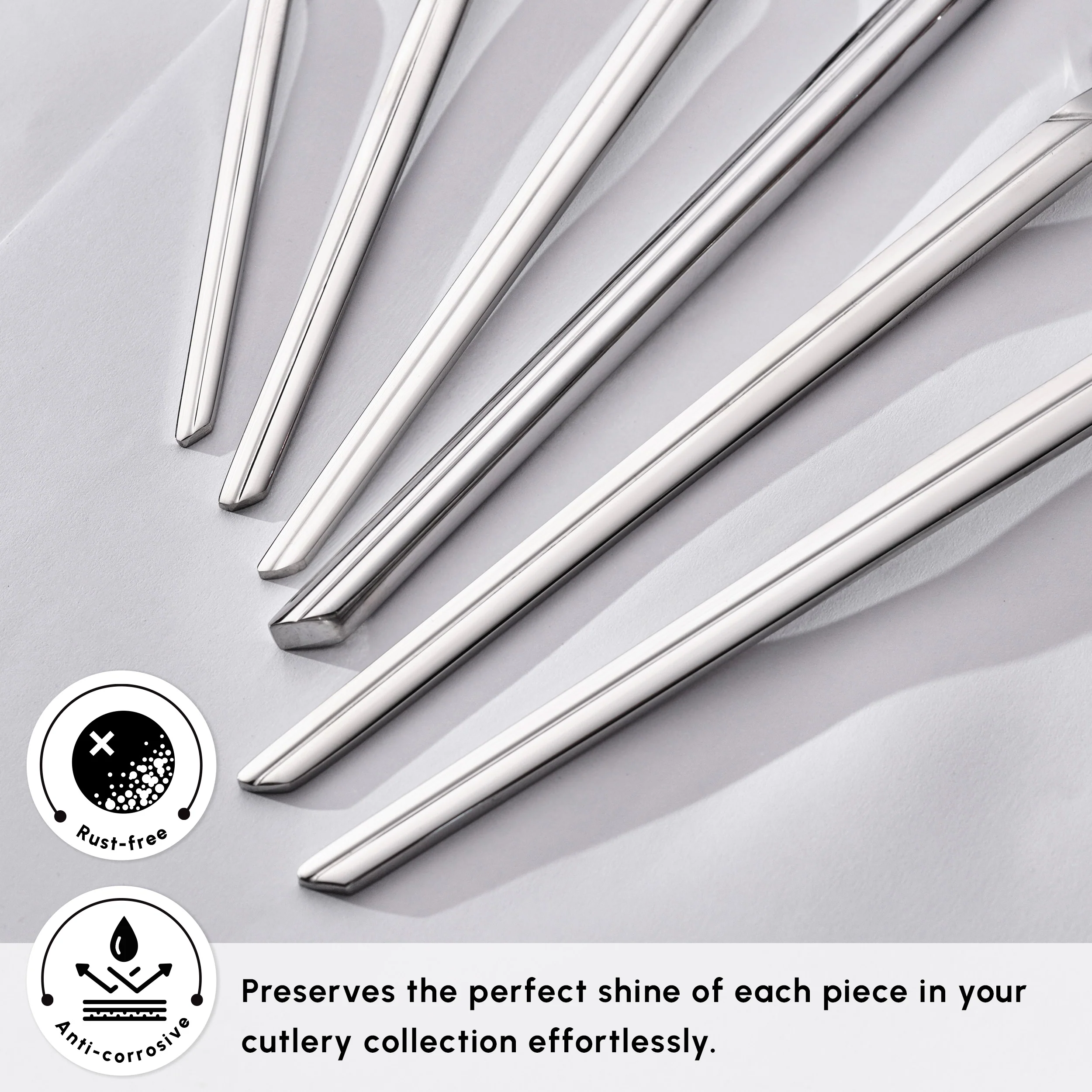 Karaca Midway 84-Piece Stainless Steel Cutlery Set for 12 People, Silver - Image 7