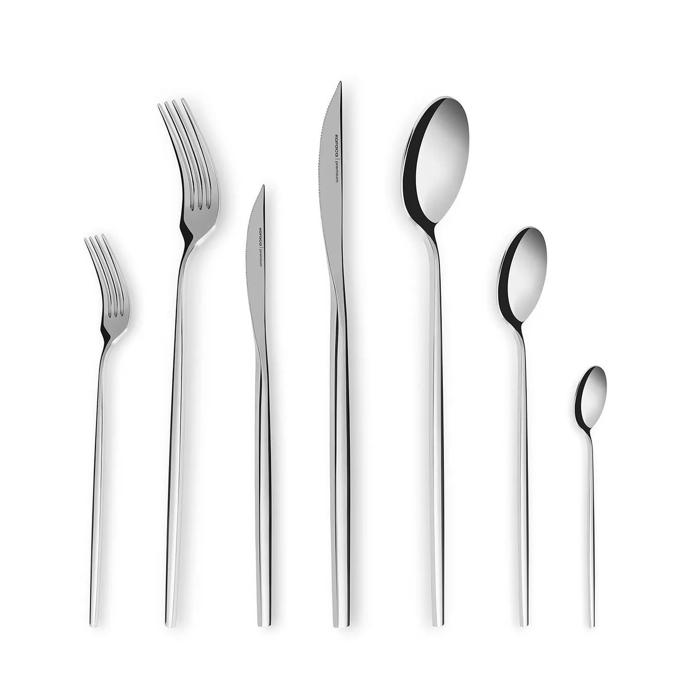 Karaca Mild 84-Piece 316+ Stainless Steel Cutlery Set for 12 People, Silver