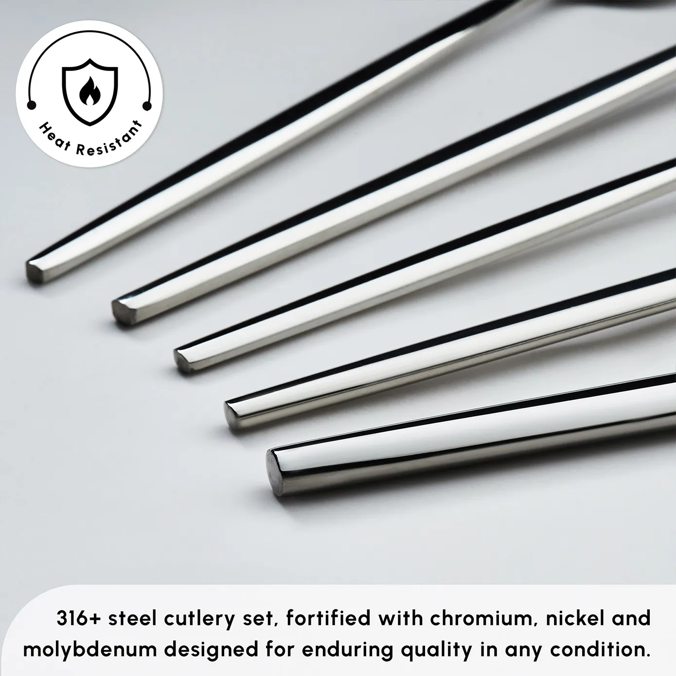 Karaca Mild 84-Piece 316+ Stainless Steel Cutlery Set for 12 People, Silver - Image 8