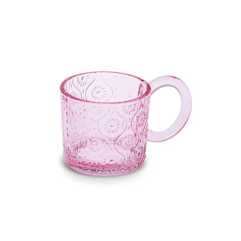 Karaca Miracle Glass Mug, 240ml, Powder Pink Circle - Image 7