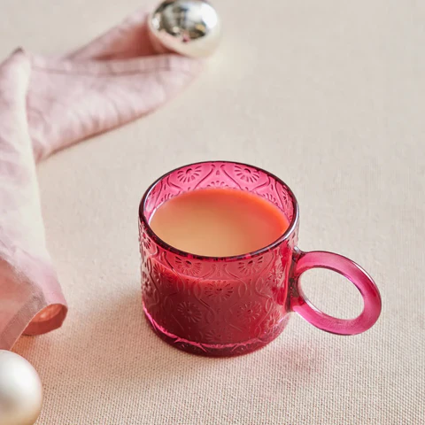 Karaca Miracle Glass Mug, 240ml, Pink Circle - Image 6