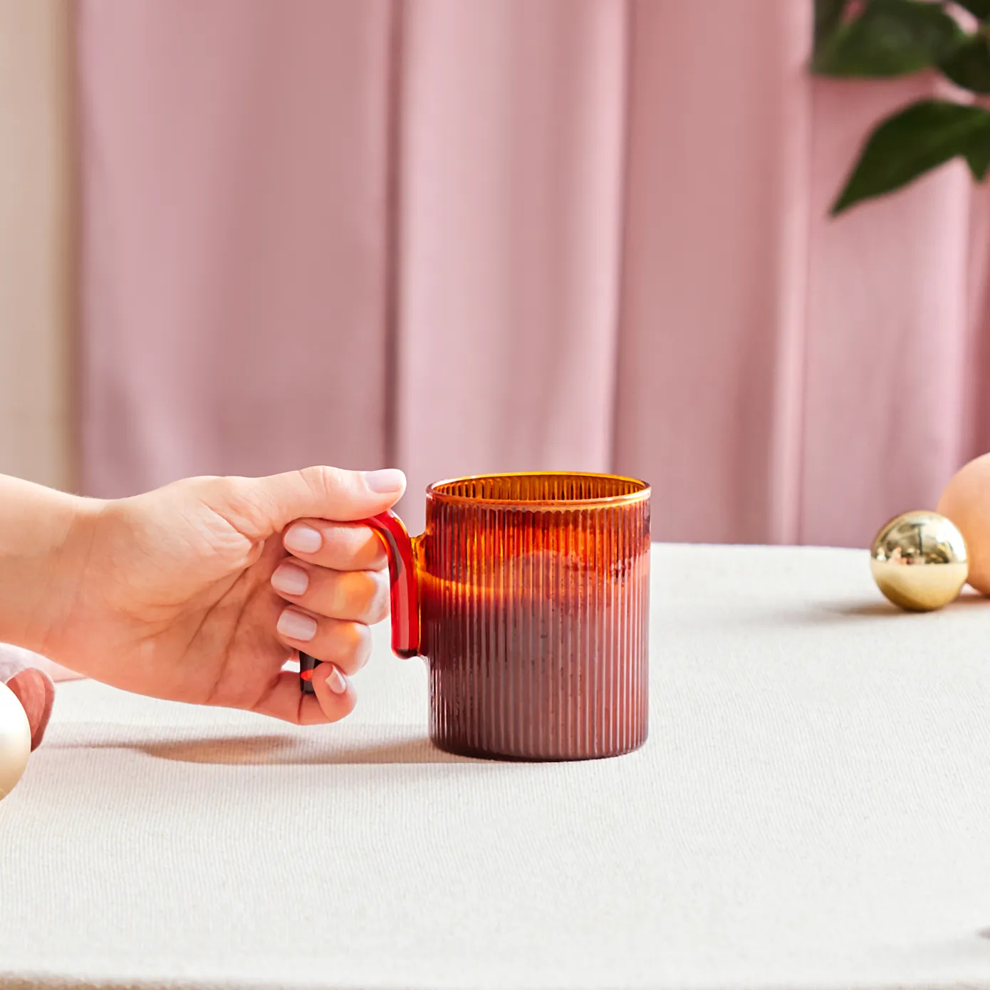 Karaca Miracle Glass Mug, 320ml, Brown - Image 4