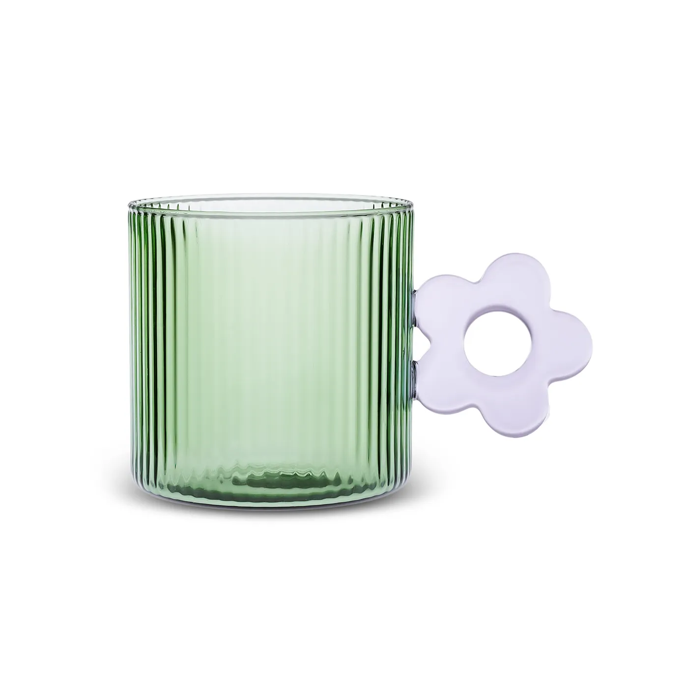 Karaca Miracle Glass Mug, 360ml, Blue Flower - Image 2
