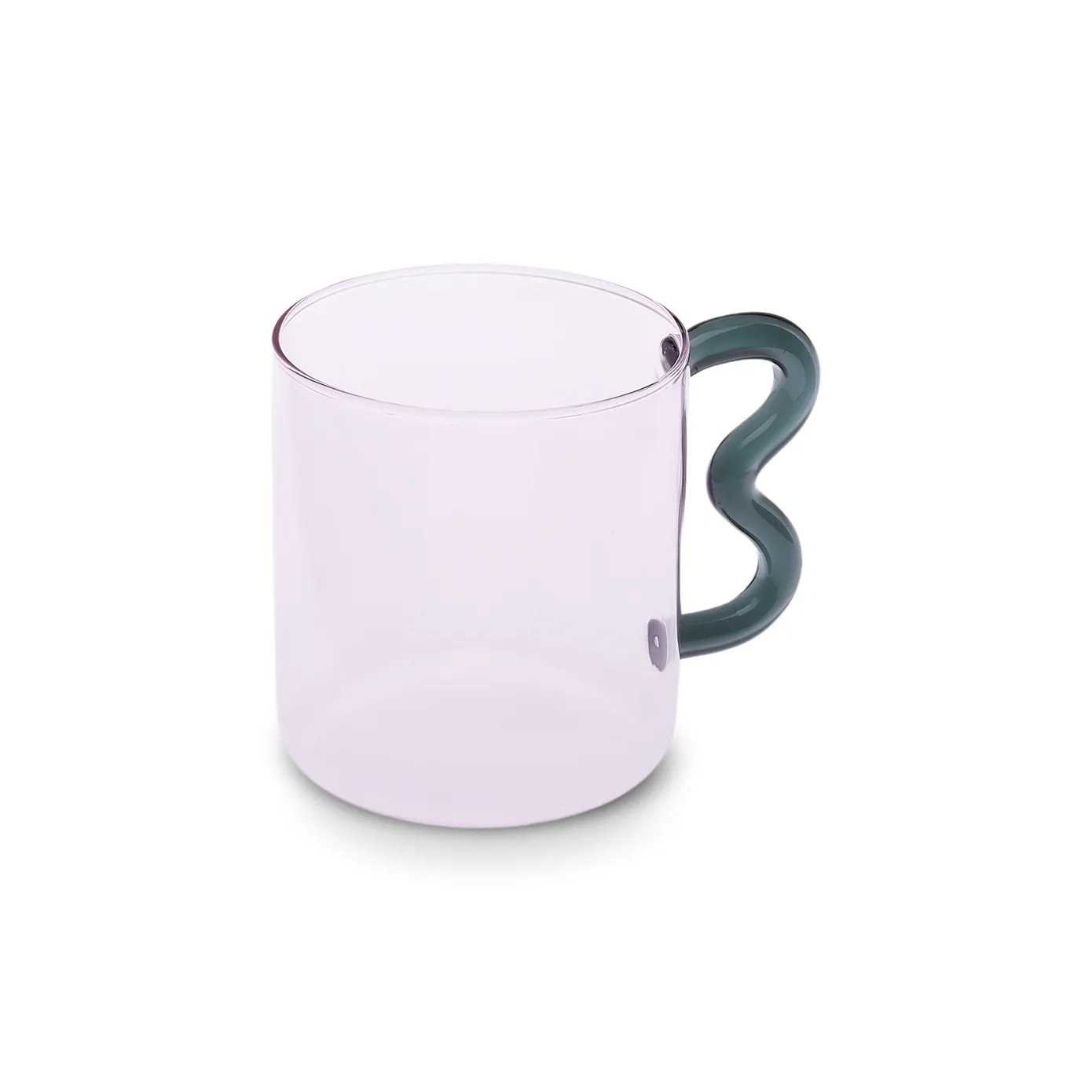 Karaca Miracle Glass Mug, 450ml, Green Zigzag - Image 3