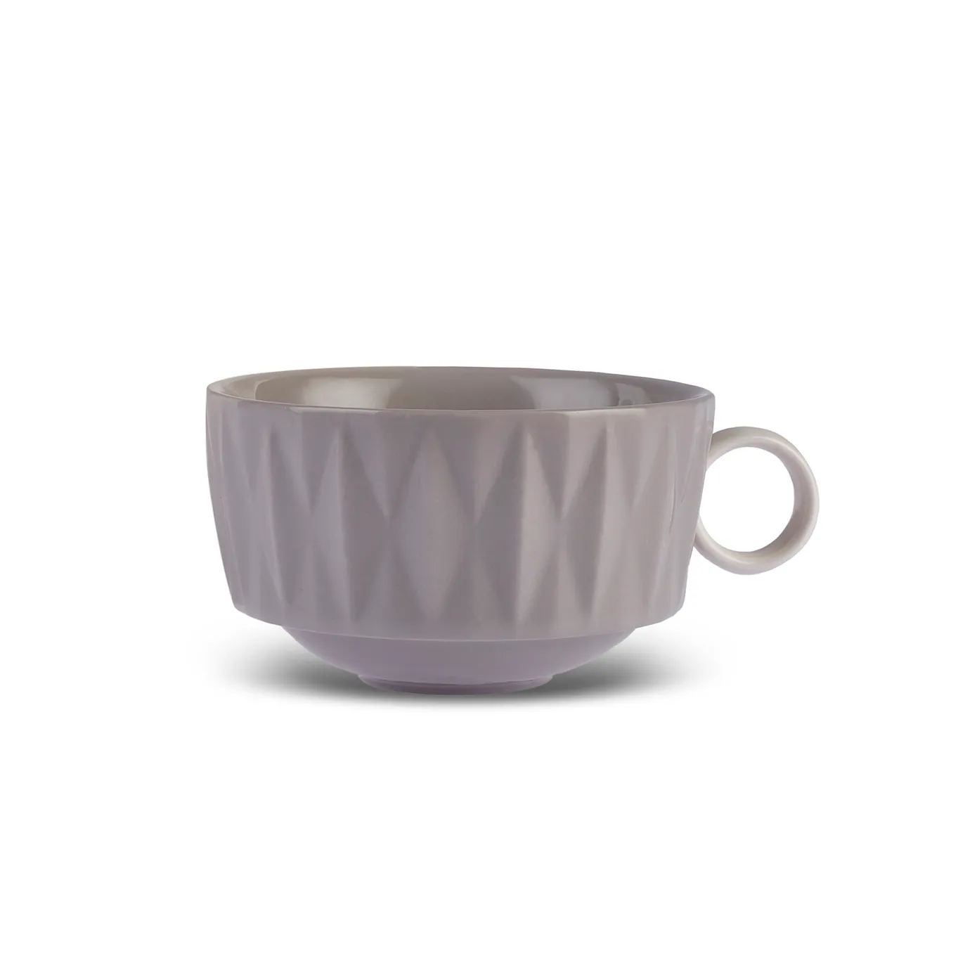 Karaca Miu 13-Piece Ceramic Tea Cup and Saucer Set for 6 People, Grey-White - Image 11