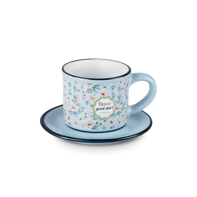 Karaca Monet 8-Piece Stoneware Espresso Turkish Coffee Cup Set for 4 People, 60ml, Multi - Image 5
