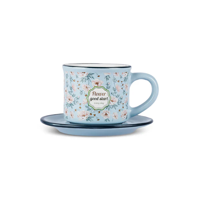 Karaca Monet 8-Piece Stoneware Espresso Turkish Coffee Cup Set for 4 People, 60ml, Multi - Image 6