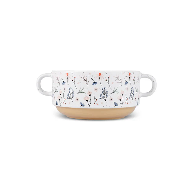 Karaca Monet Flower 3-Piece Stoneware Cereal/Soup Bowl, 460ml, Multi - Image 9