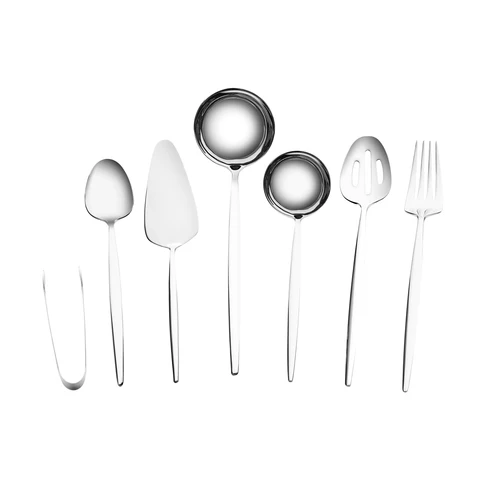 Karaca Moongate 7-Piece Stainless Steel Serving Set, Silver - Image 6