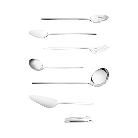 Karaca Moongate 7-Piece Stainless Steel Serving Set, Silver - Image 7