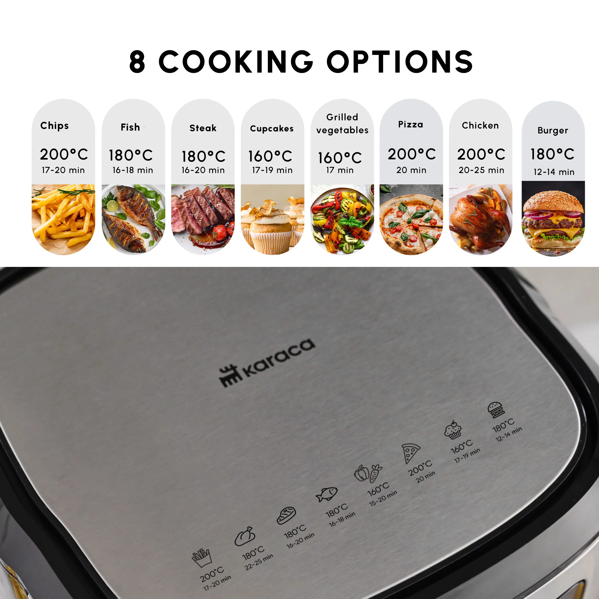 Karaca Multifry Air Fryer, 6,5L, 1700W, Inox - Image 4