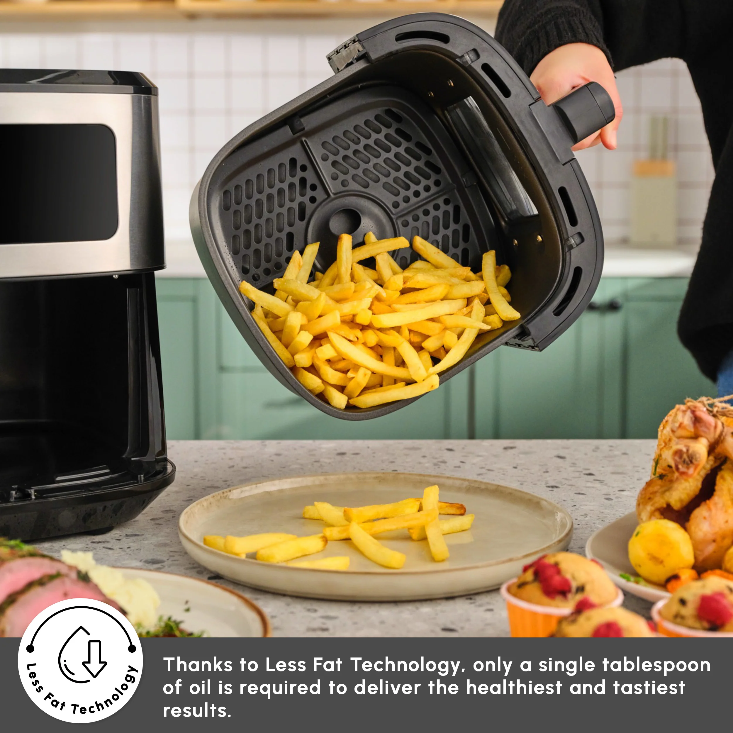 Karaca Multifry Air Fryer, 6,5L, 1700W, Inox - Image 6