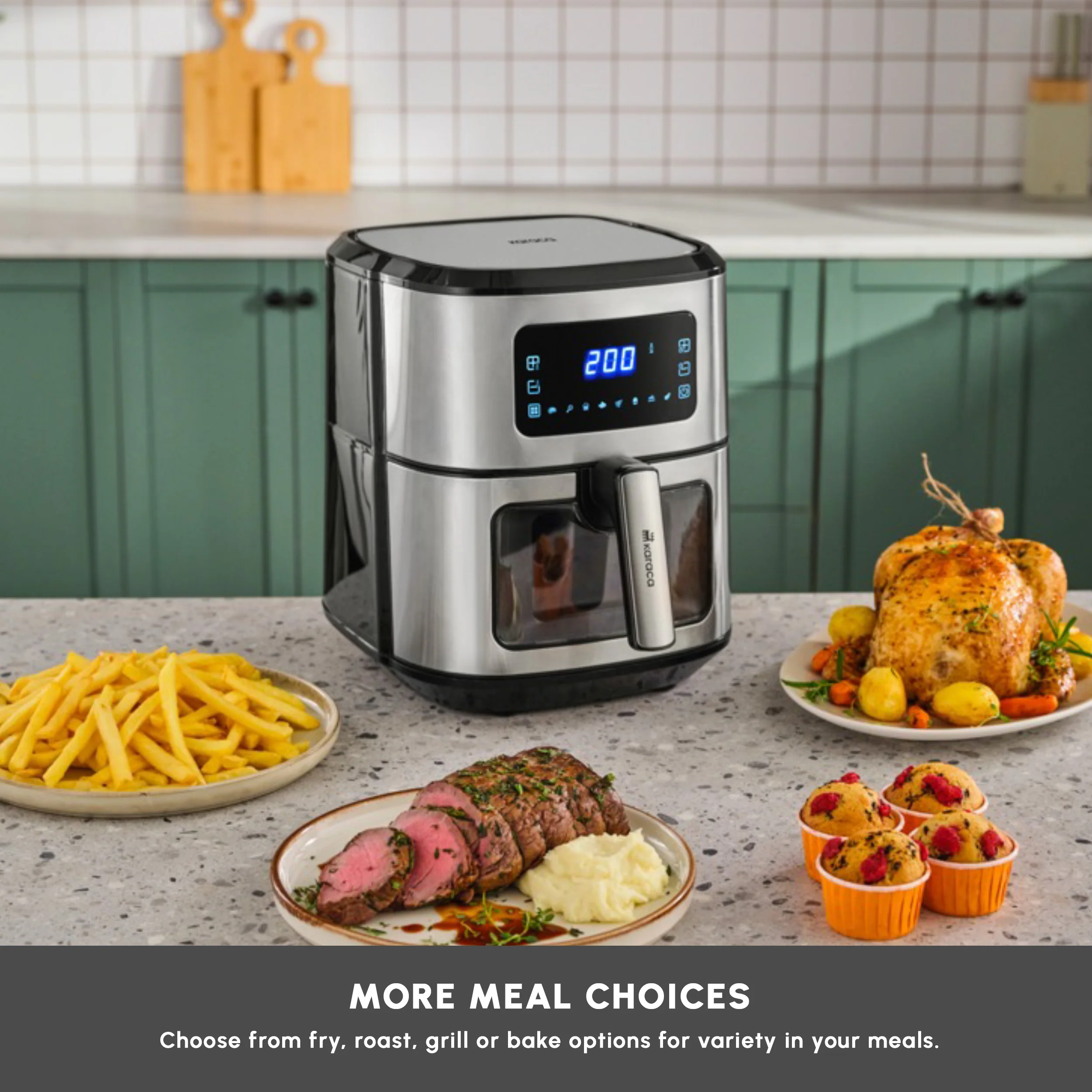 Karaca Multifry Air Fryer, 6,5L, 1700W, Inox - Image 7