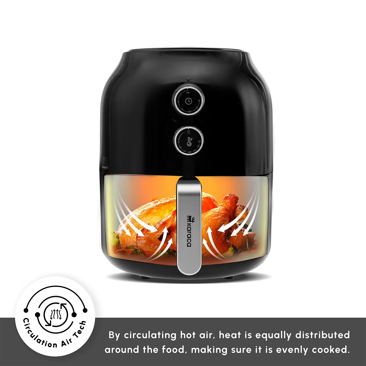 Karaca Multifry Single Pan Air Fryer, 3.5L, 1300W, Black - Image 11