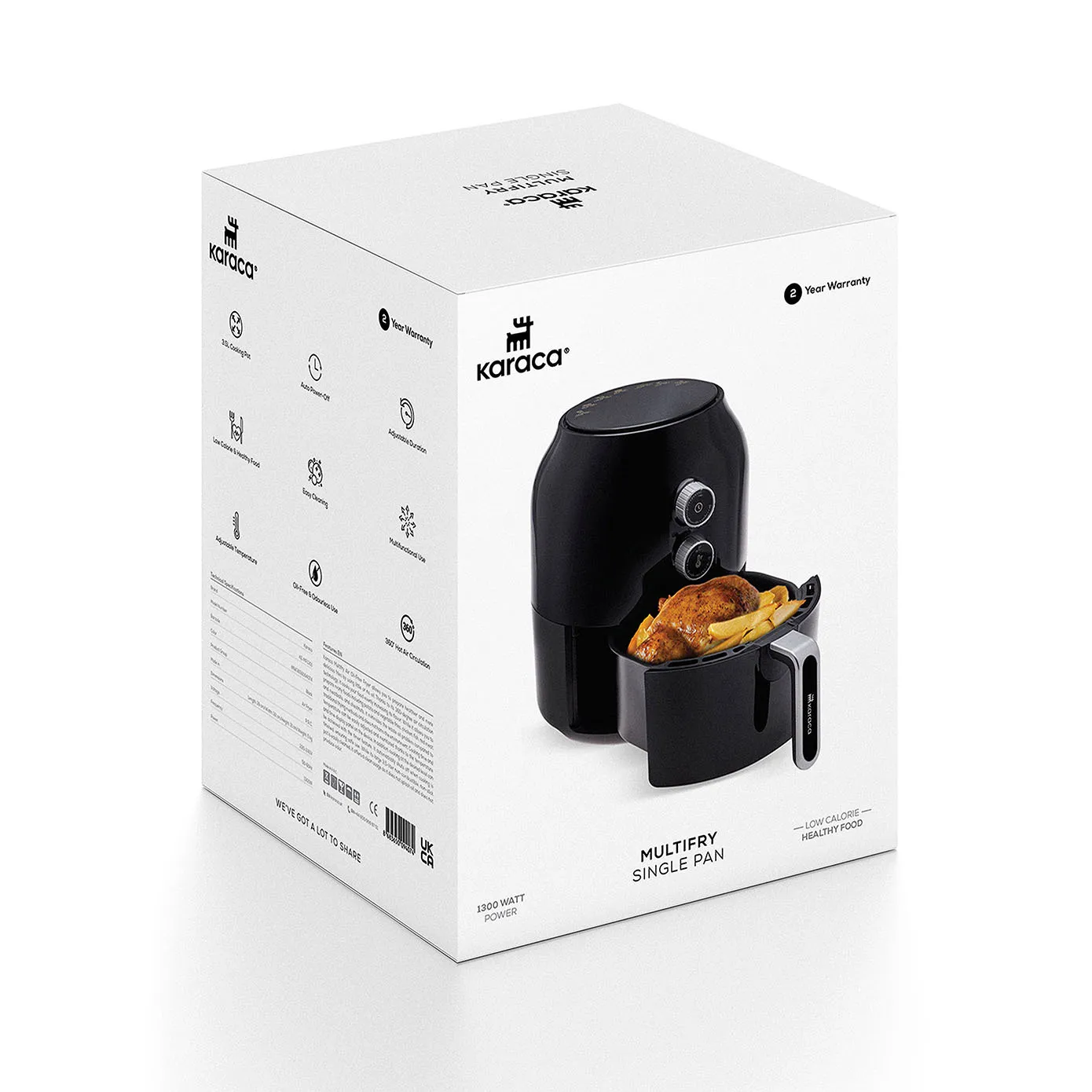 Karaca Multifry Single Pan Air Fryer, 3.5L, 1300W, Black - Image 13