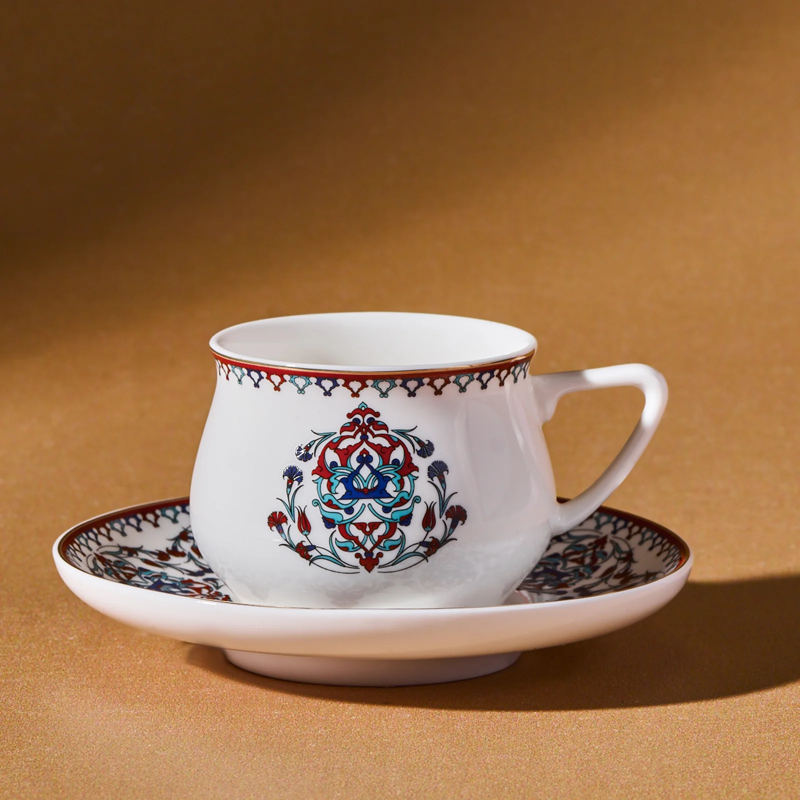 Karaca Nakkaş 12-Piece Porcelain Espresso Turkish Coffee Cup Set for 6 People, 100ml, Multi - Image 2