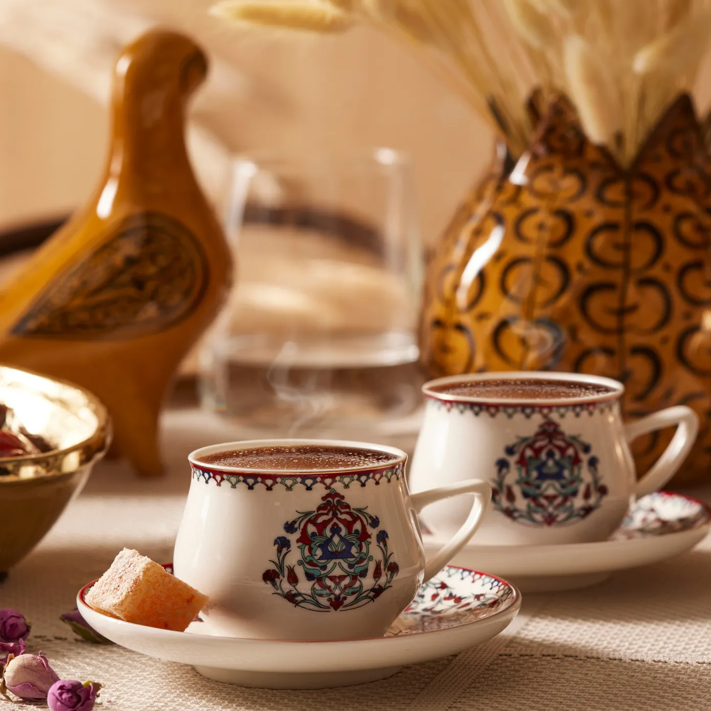 Karaca Nakkaş 12-Piece Porcelain Espresso Turkish Coffee Cup Set for 6 People, 100ml, Multi - Image 3