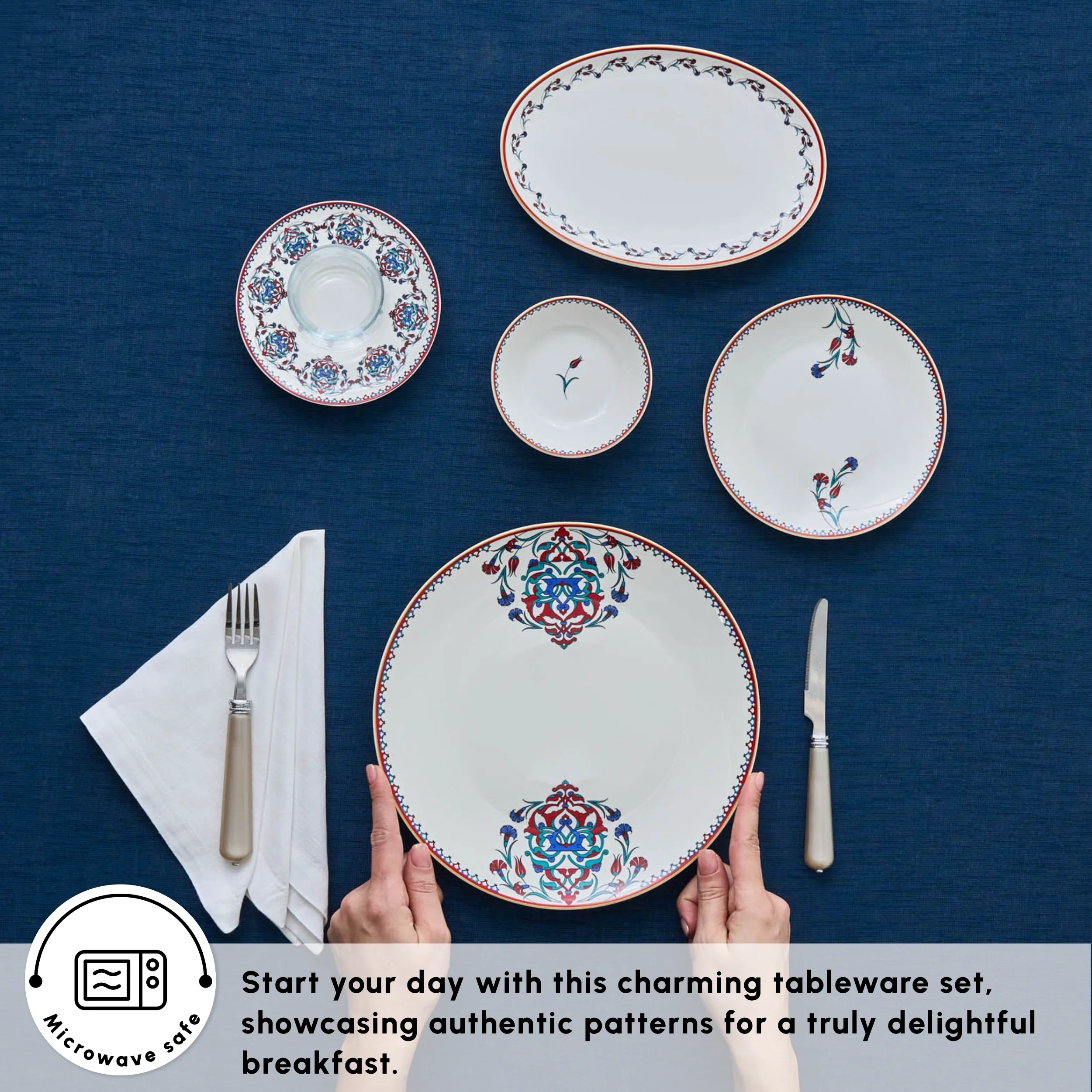 Karaca Bone China Nakkaş 26-Piece Serveware Set for 6 People, Multi - Image 4