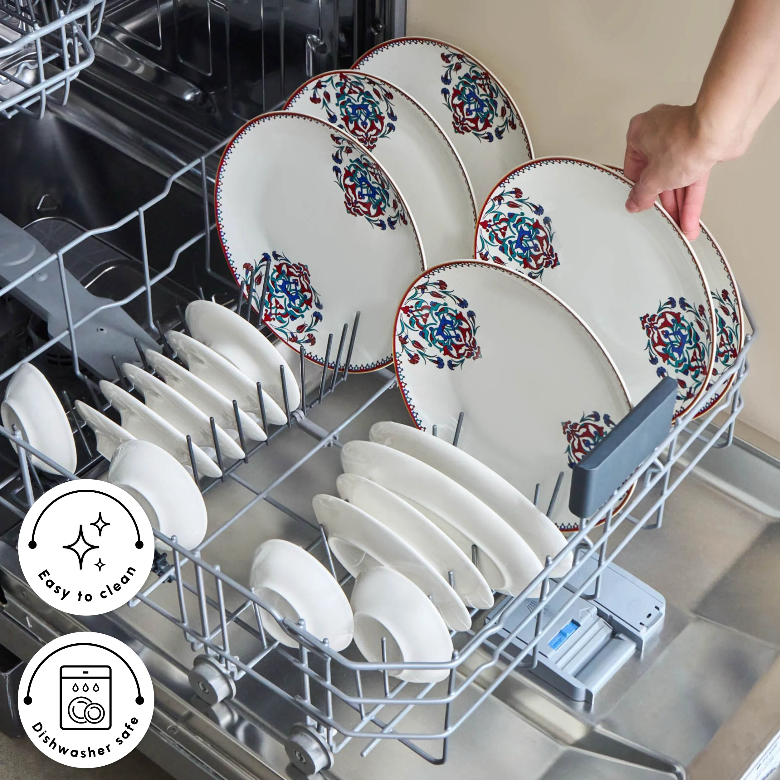 Karaca Bone China Nakkaş 26-Piece Serveware Set for 6 People, Multi - Image 9