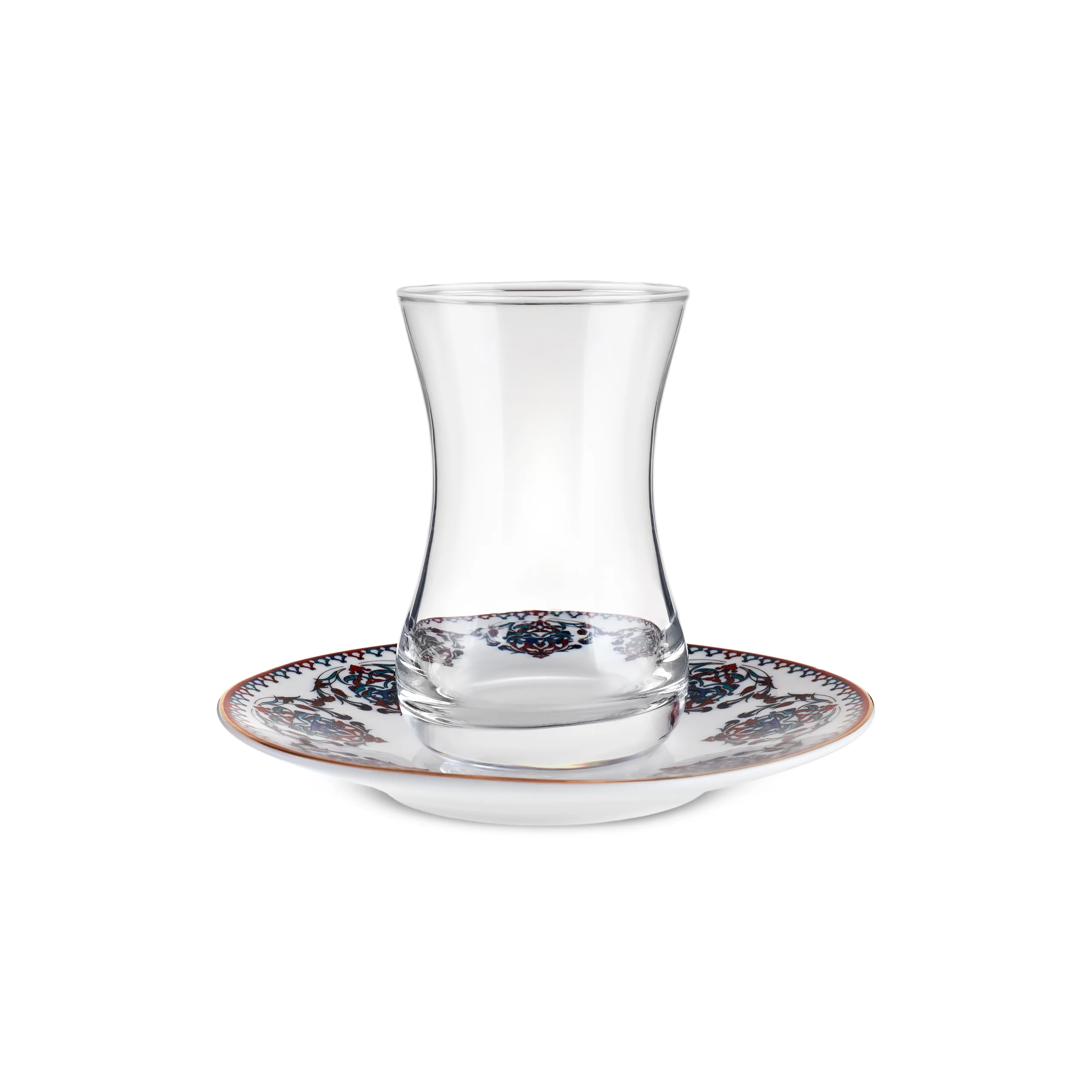 Karaca Nakkas V2 12-Piece Bone China Turkish Tea Set for 6 People, 130ml, Red - Image 6