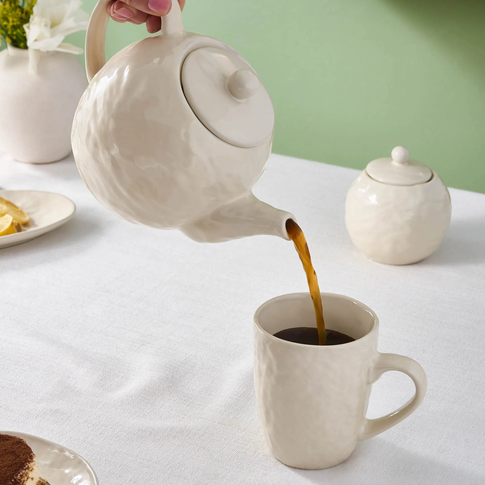 Karaca Nebula Beige Stoneware Teapot, 100ml, Beige - Image 2