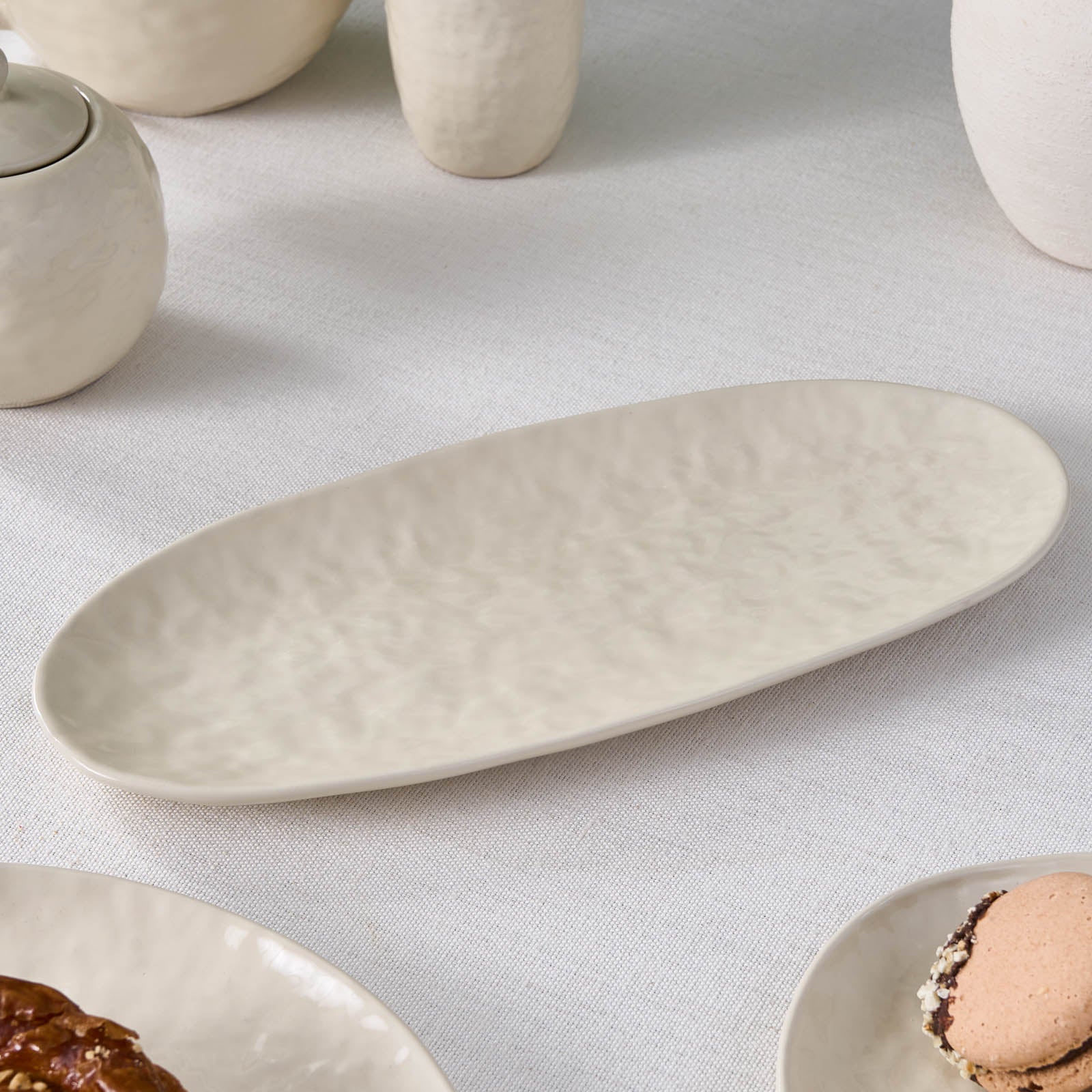 Karaca Nebula Stoneware Serving Platter, 29cm, Beige
