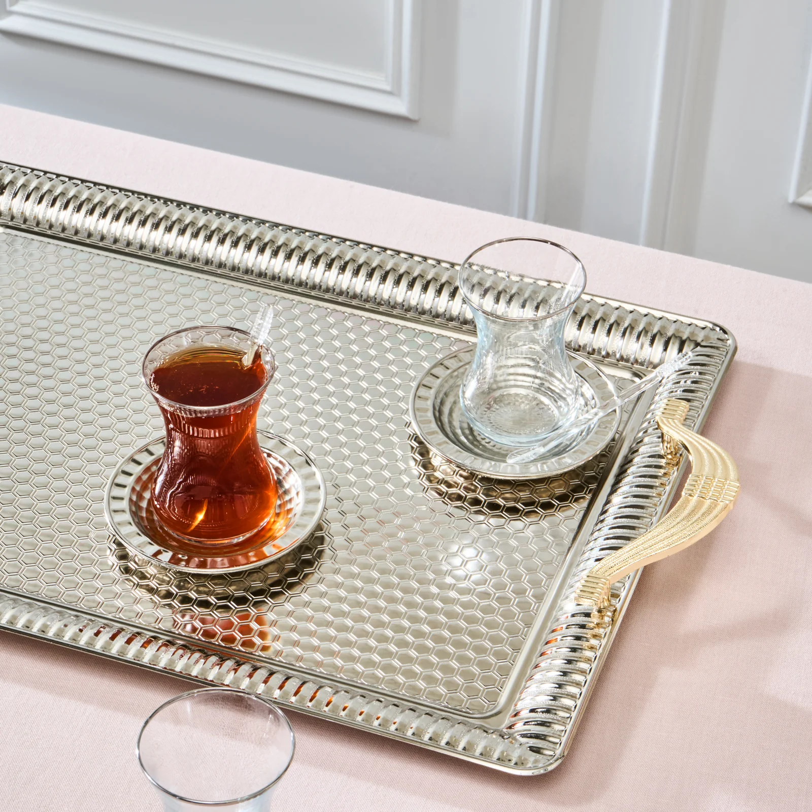 Karaca Nehir 19-Piece Turkish Tea Set for 6 People, 130ml, Multi - Image 4