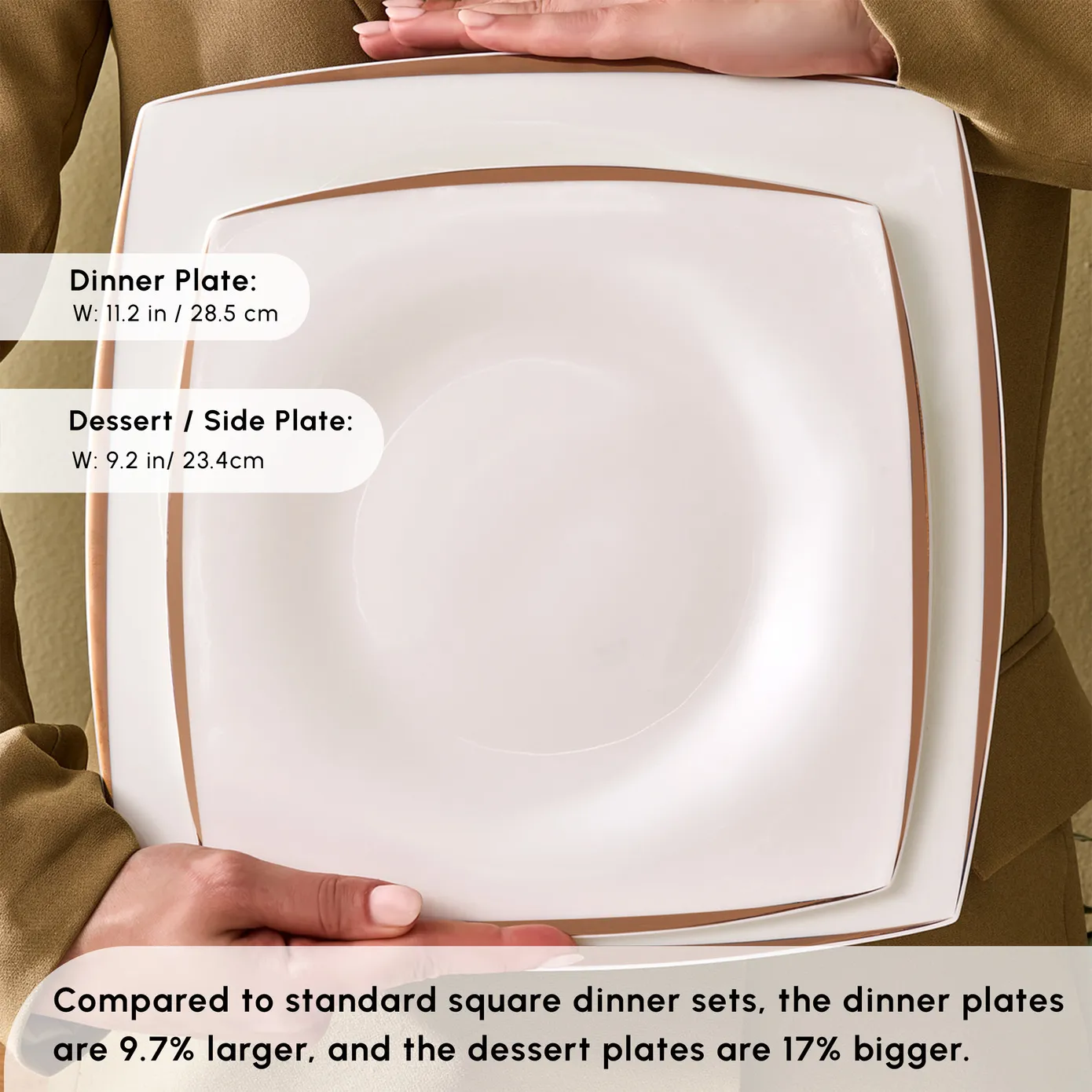 Karaca Fine Pearl New Agate 58-Piece Dinner Set for 12 People, White Gold - Image 7