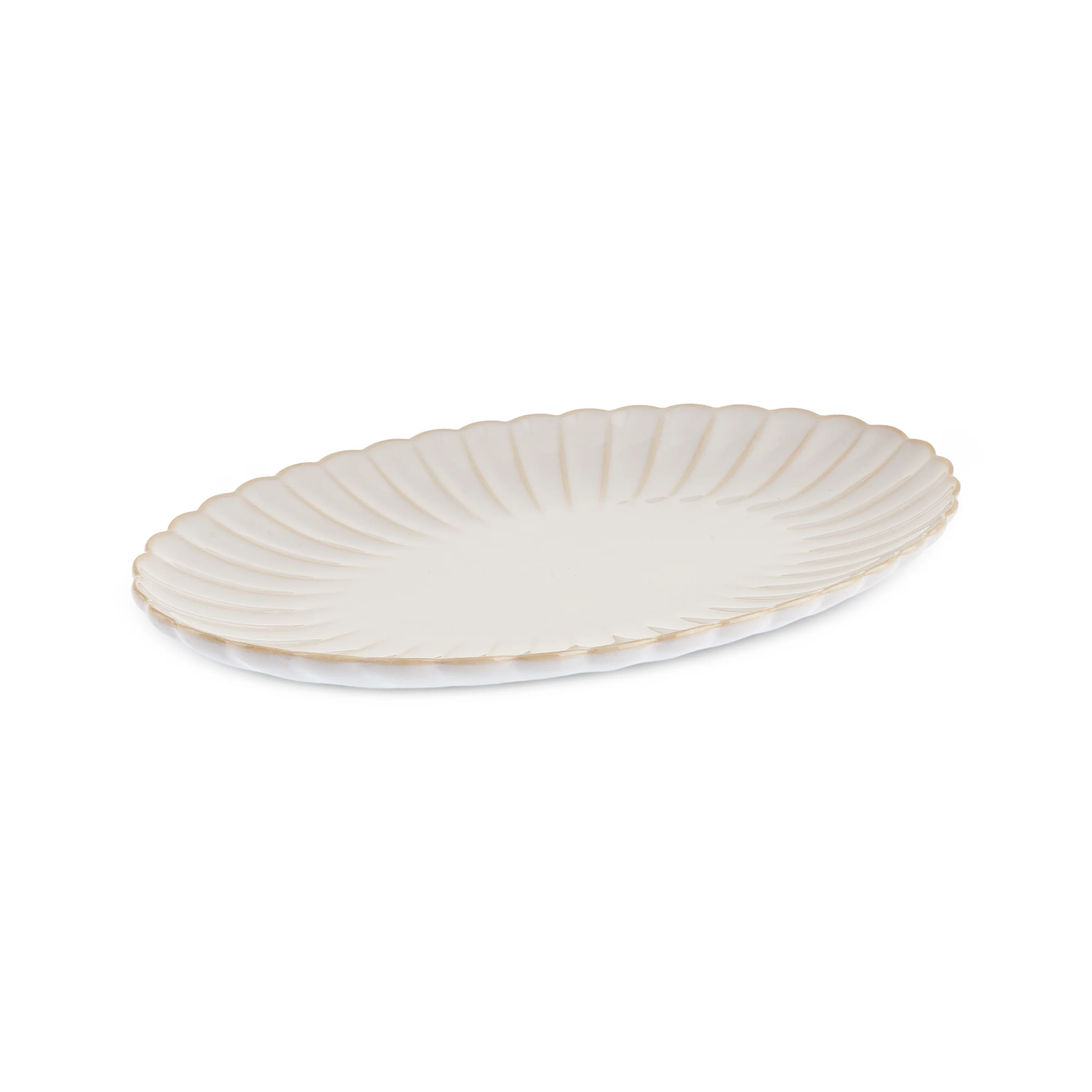 Karaca New Daisy Oval Stoneware Serving Platter, 30cm, White - Image 3