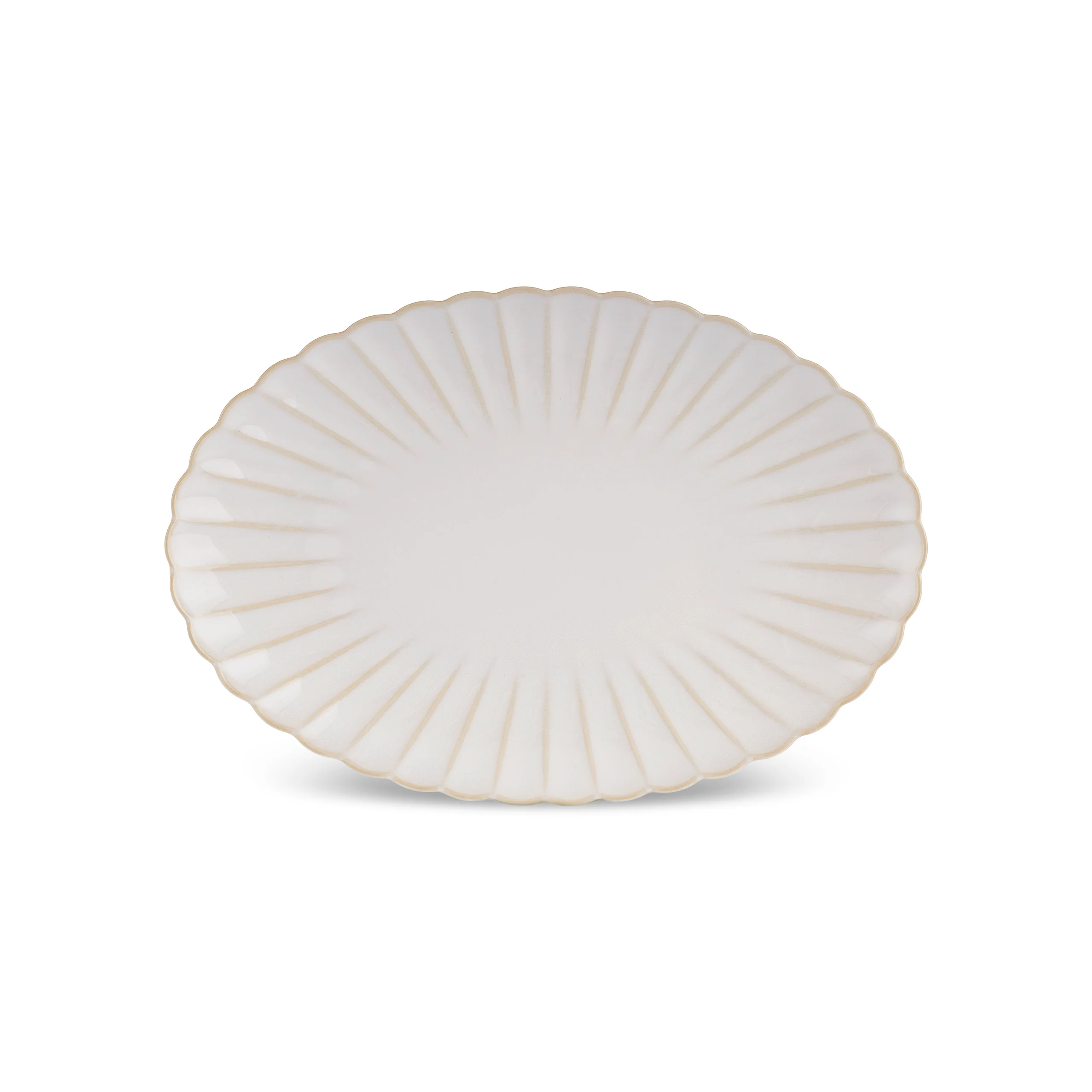 Karaca New Daisy Oval Stoneware Serving Platter, 30cm, White - Image 4