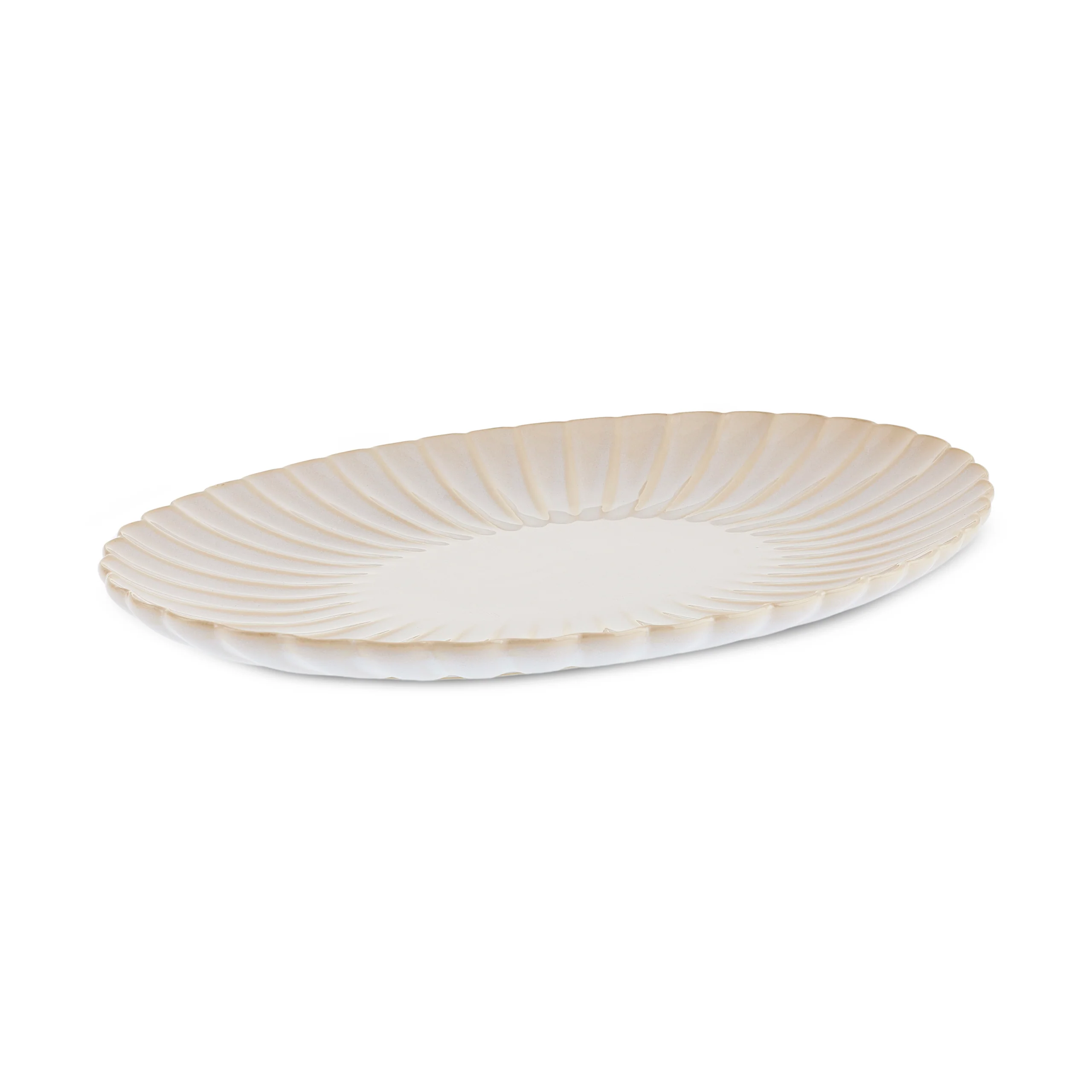 Karaca New Daisy Oval Stoneware Serving Platter, 36cm, White - Image 3