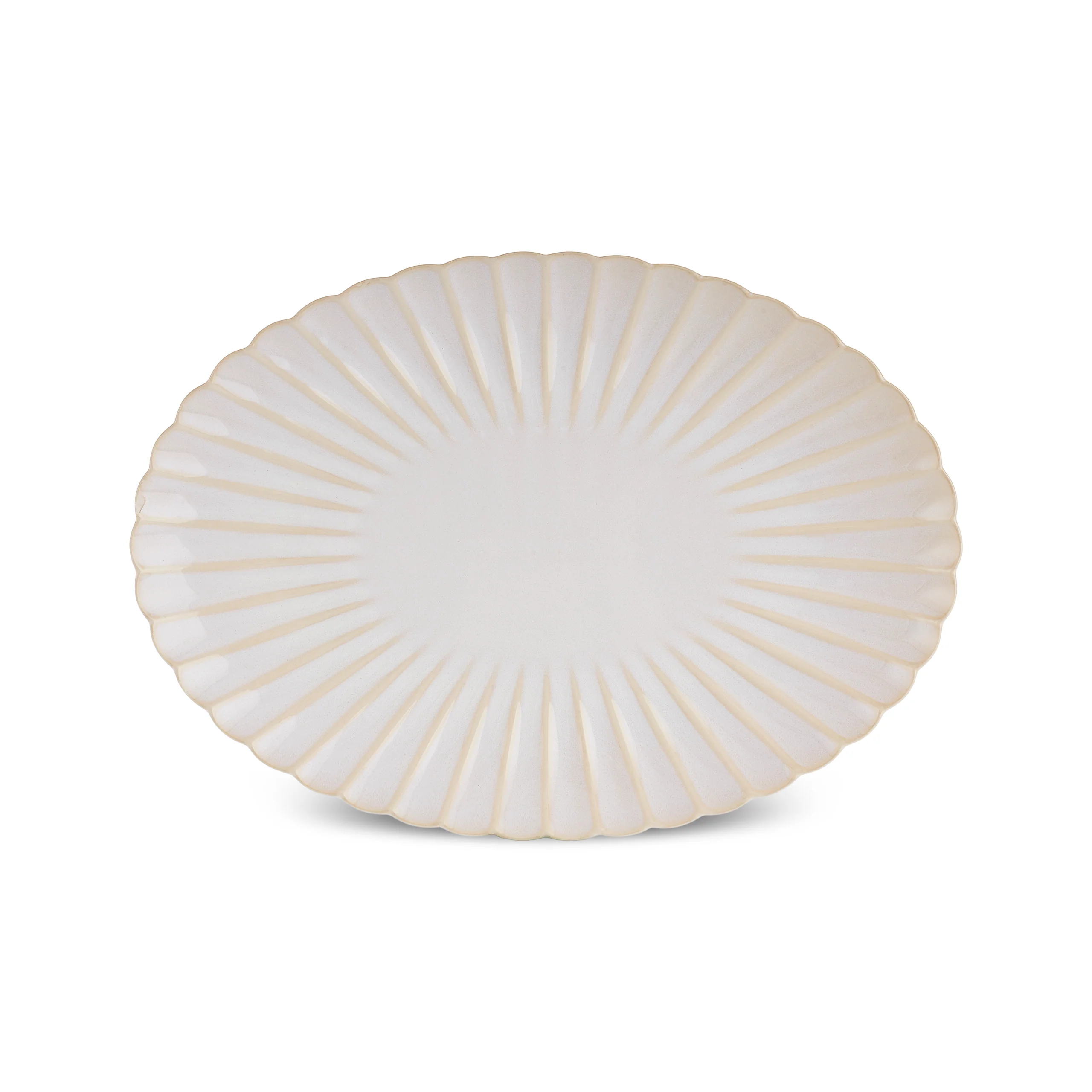 Karaca New Daisy Oval Stoneware Serving Platter, 36cm, White - Image 4