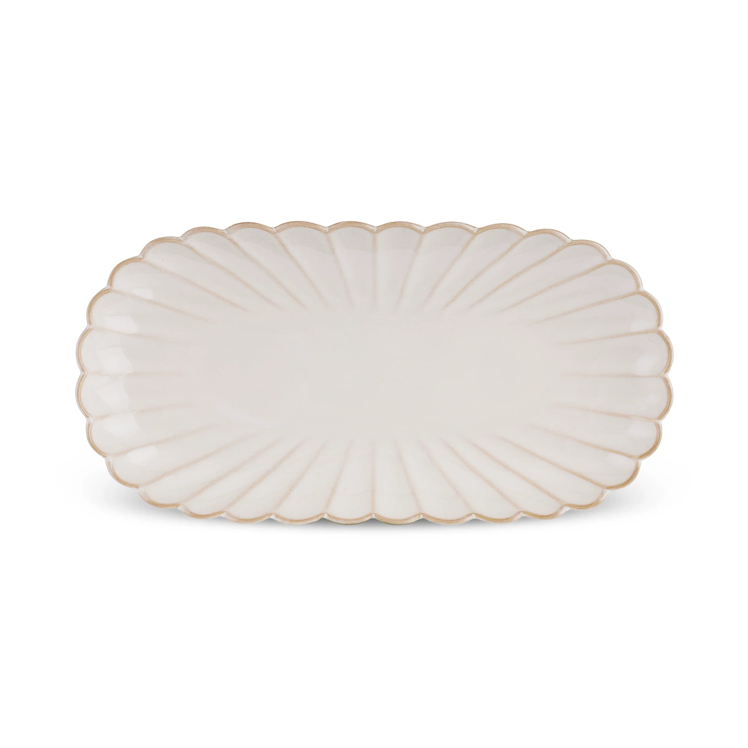 Karaca New Daisy Rectangle Stoneware Serving Platter, 31cm, White - Image 3