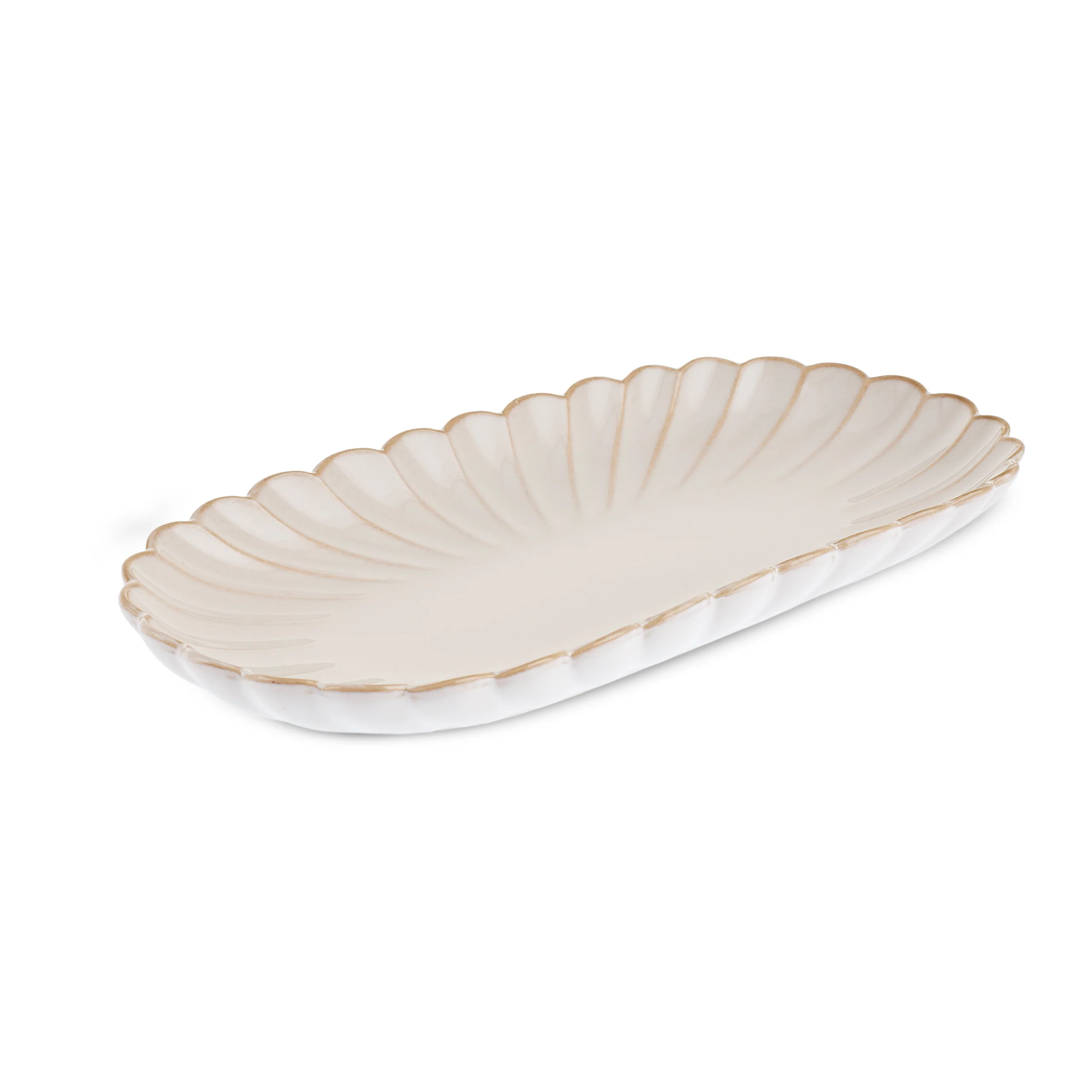 Karaca New Daisy Rectangle Stoneware Serving Platter, 31cm, White - Image 4