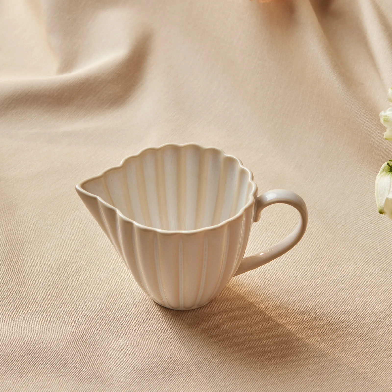 Karaca New Daisy Stoneware Milk Jug, 150ml, White - Image 3