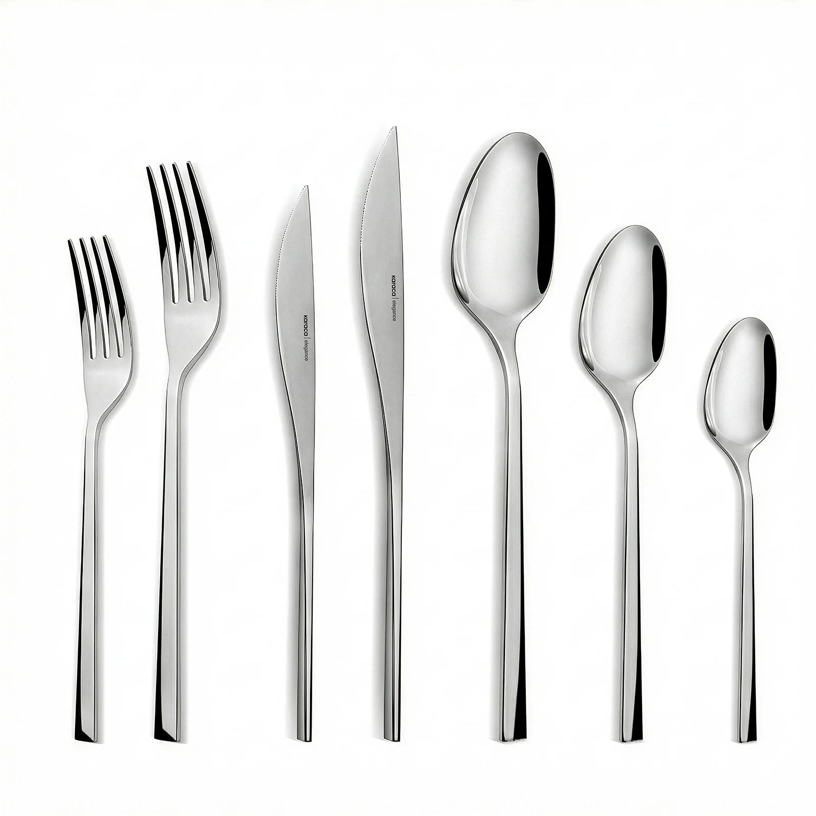 Karaca New Everest 84-Piece Stainless Steel Cutlery Set for 12 People, Silver