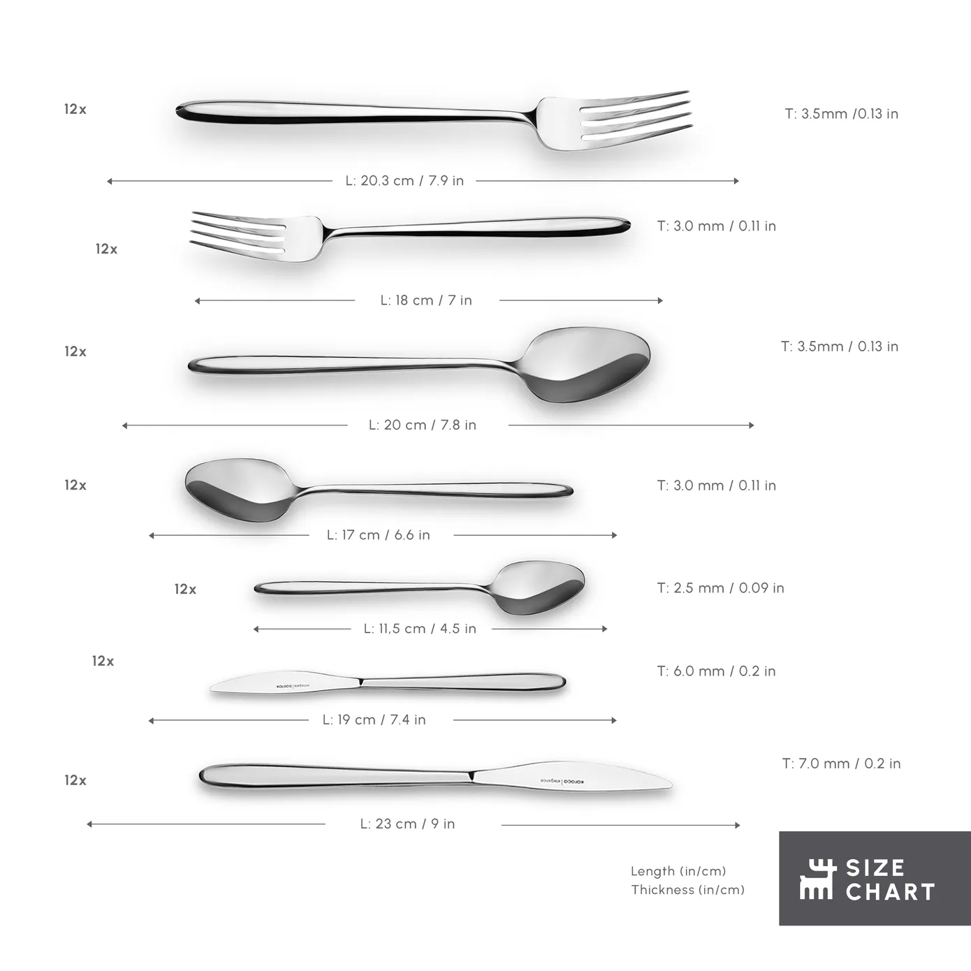 Karaca New Flow 84-Piece Stainless Steel Cutlery Set for 12 People, Silver - Image 3