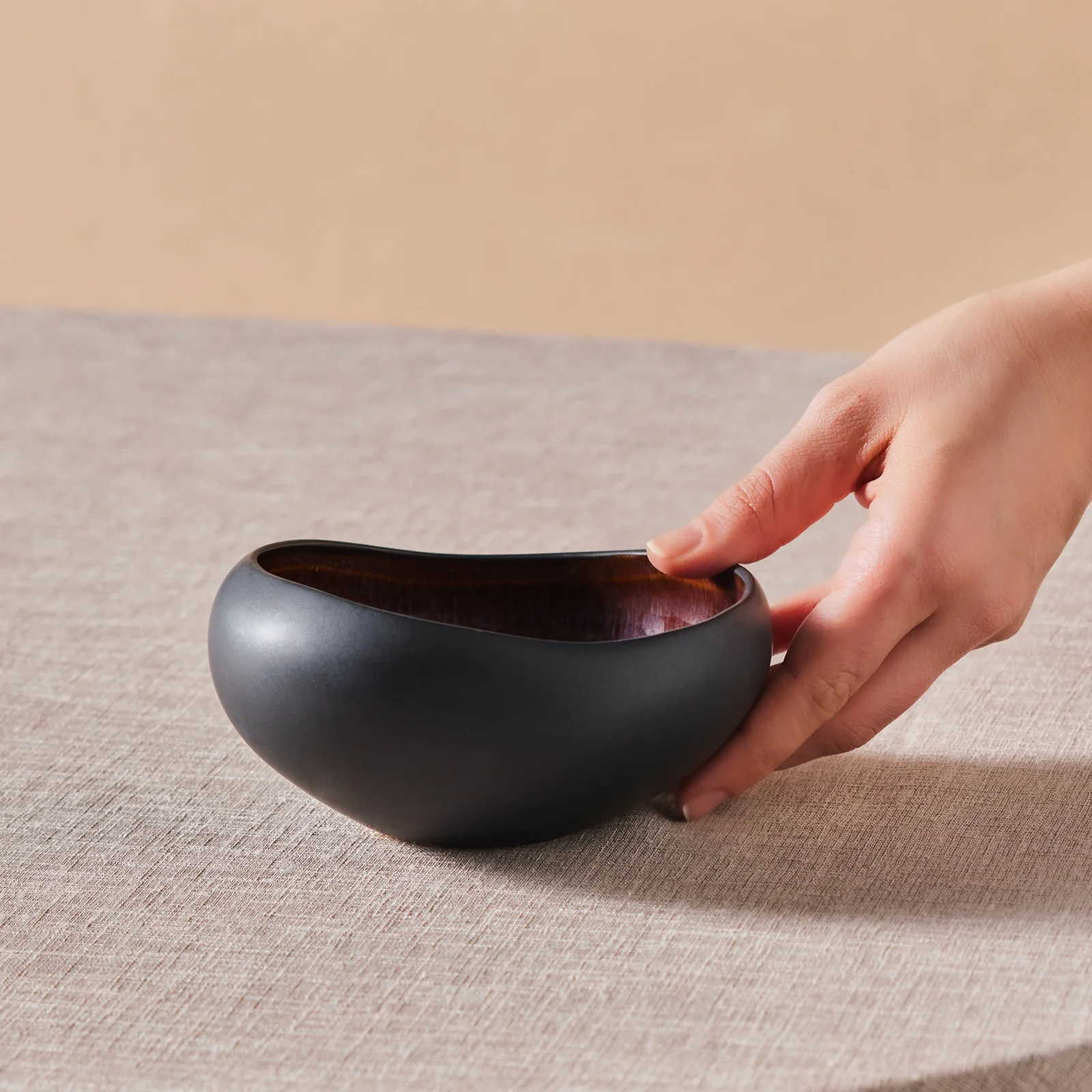 Karaca Earth Collection New Galactic Reactive Glaze Cereal/Soup Bowl, 15cm, Black - Image 3