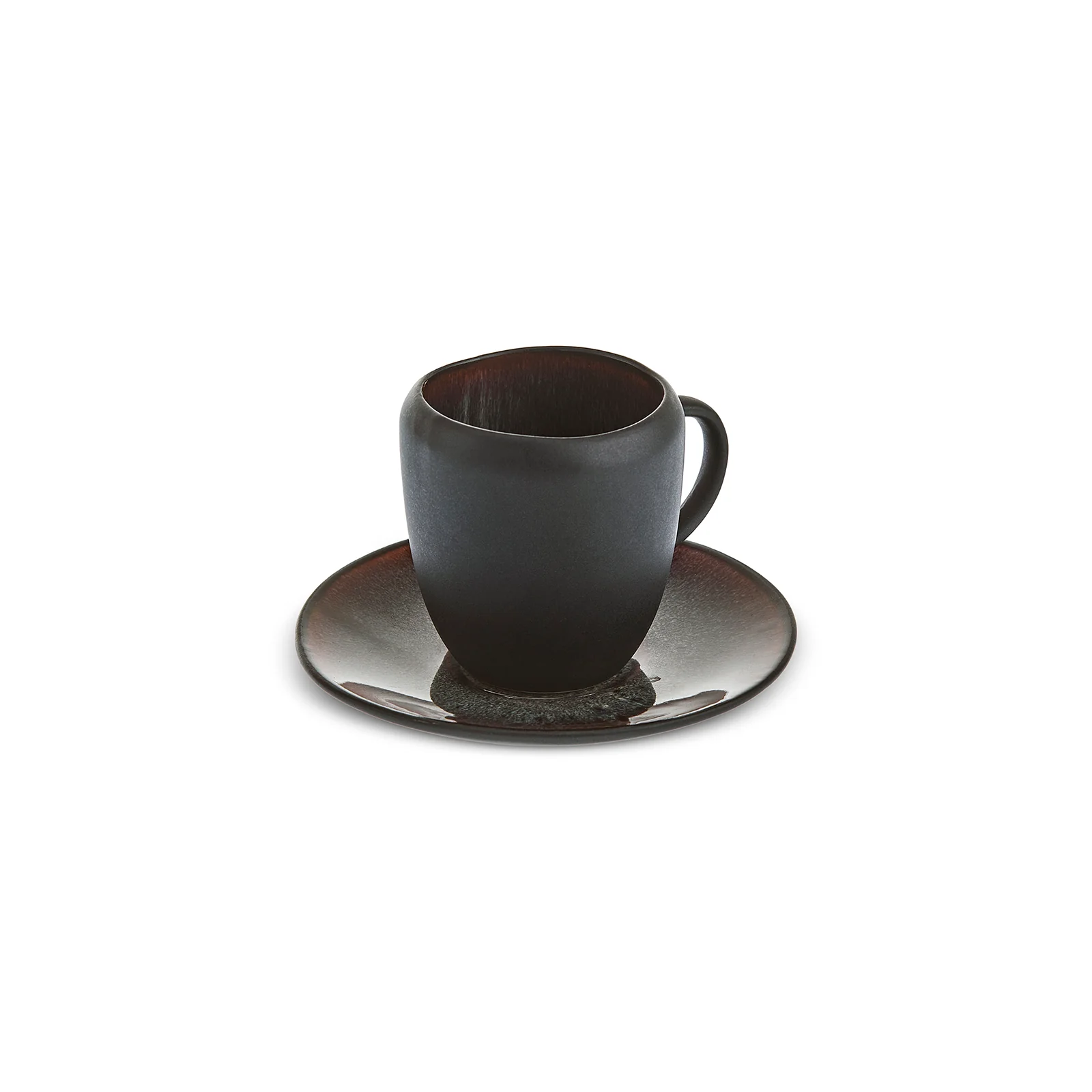 Karaca Earth Collection New Galactic 2-Piece Reactive Glaze Espresso Turkish Coffee Cup Set, 100ml, Black - Image 2