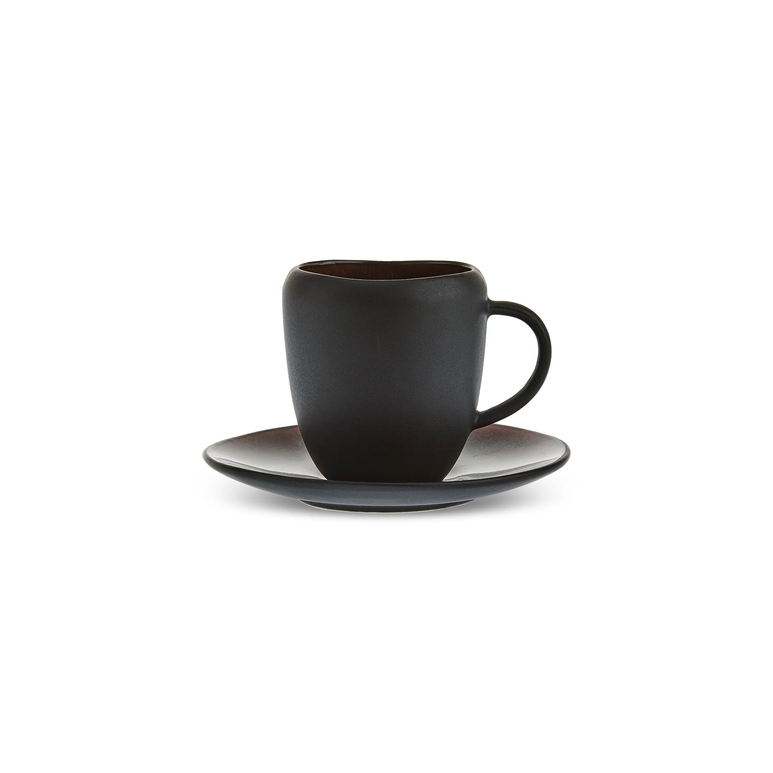 Karaca Earth Collection New Galactic 2-Piece Reactive Glaze Espresso Turkish Coffee Cup Set, 100ml, Black - Image 3