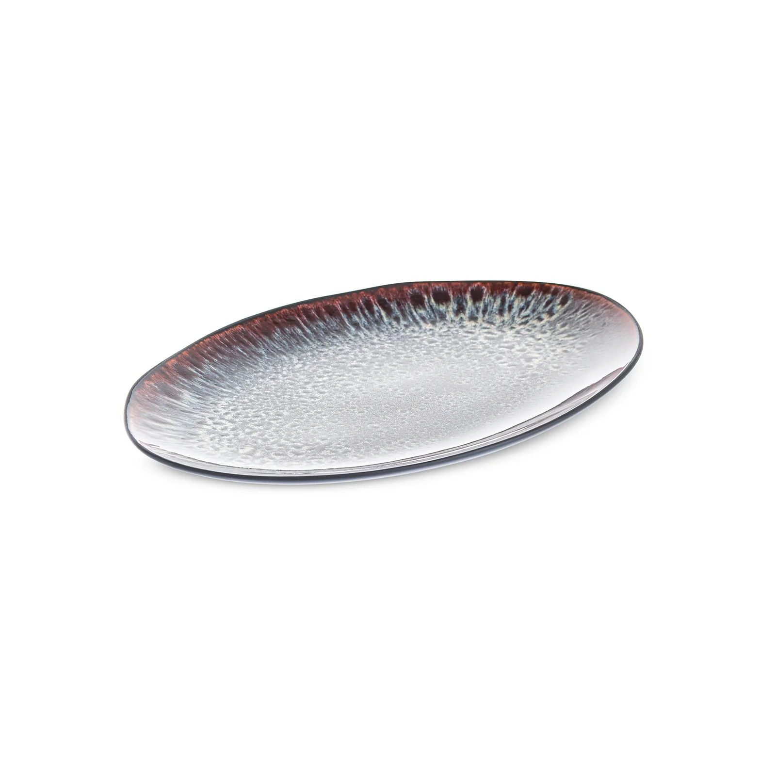 Karaca Earth Collection New Galactic Reactive Glaze Large Serving Platter, 36cm, Black - Image 3