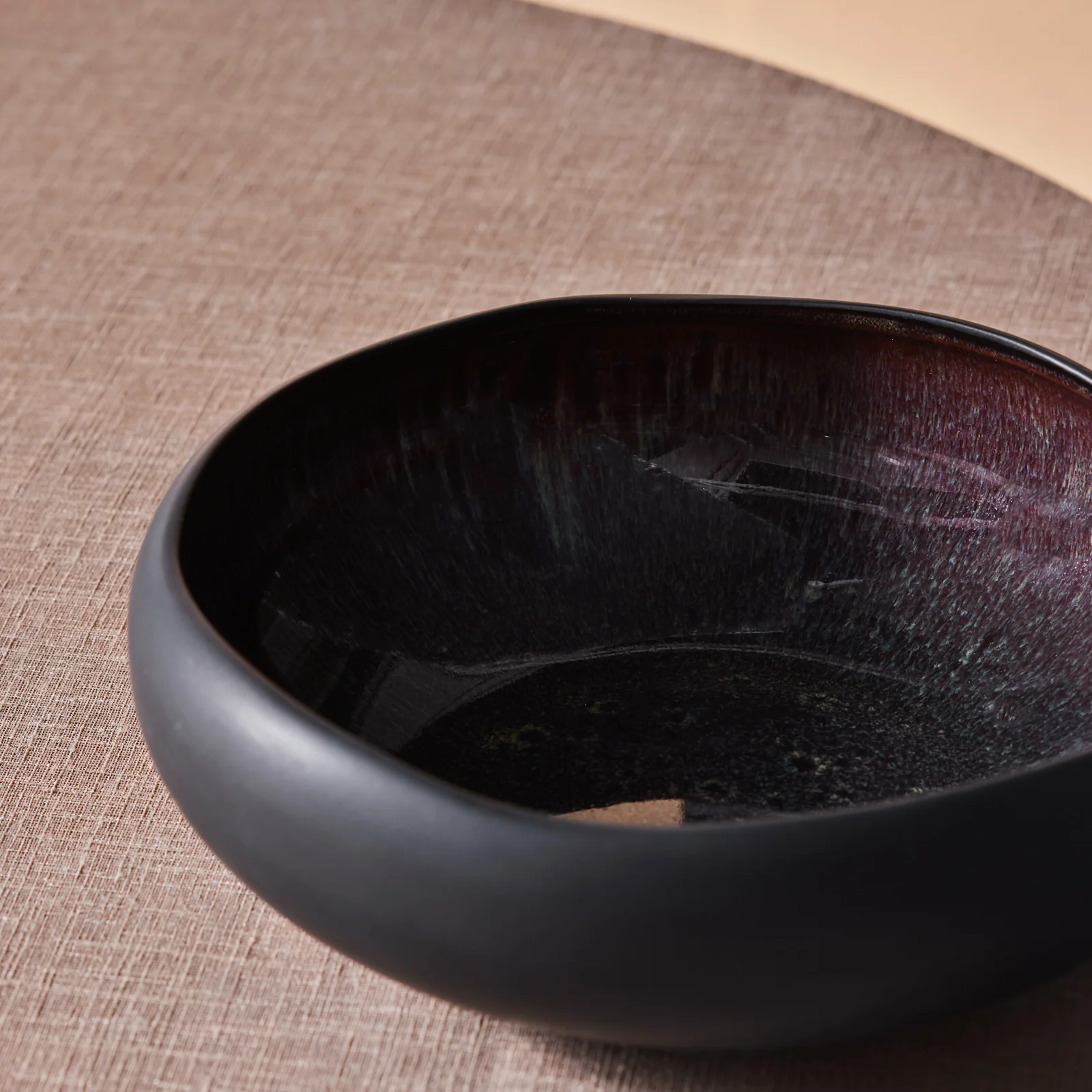 Karaca Earth Collection New Galactic Reactive Glaze Pasta Bowl, 21cm, Black - Image 3