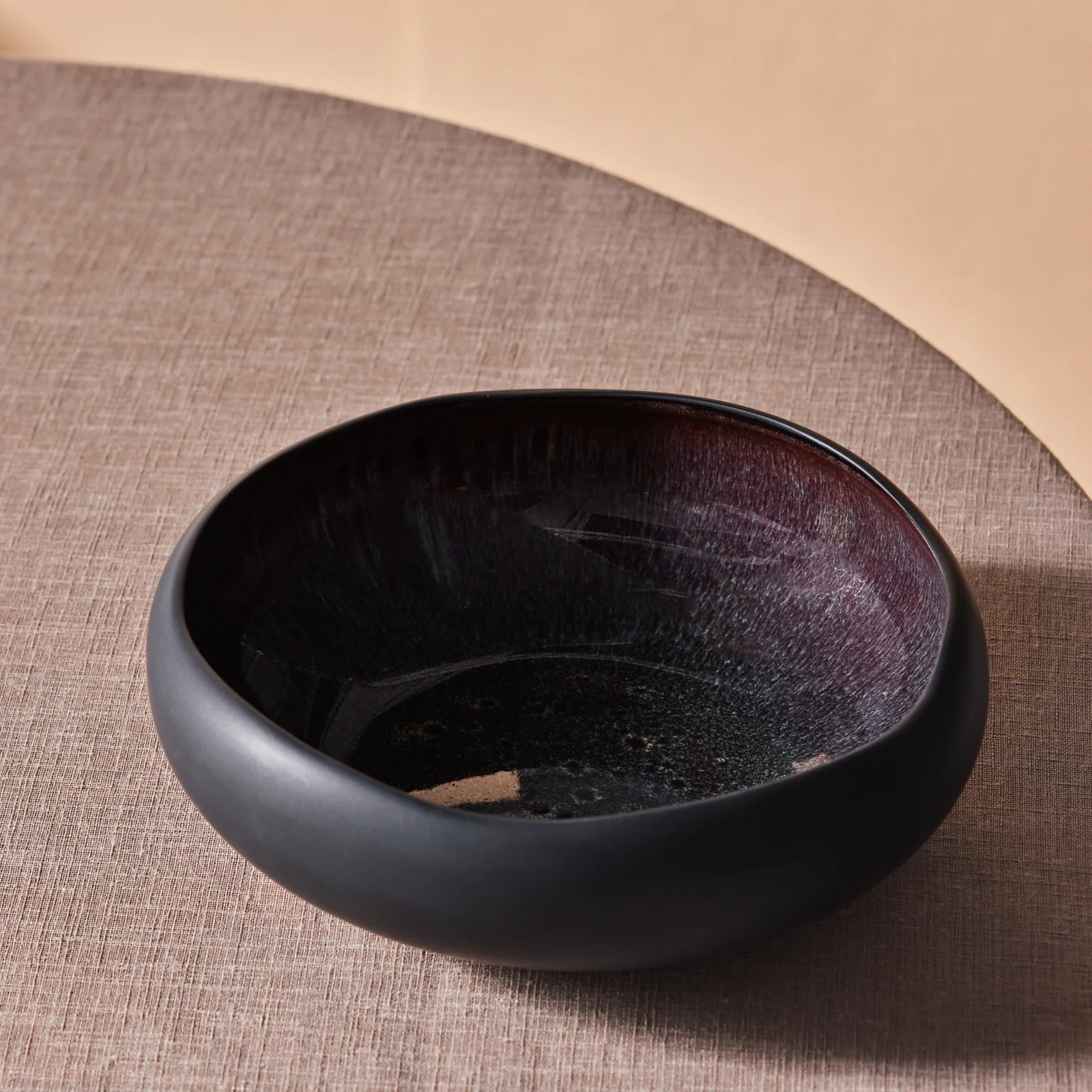 Karaca Earth Collection New Galactic Reactive Glaze Pasta Bowl, 21cm, Black - Image 4