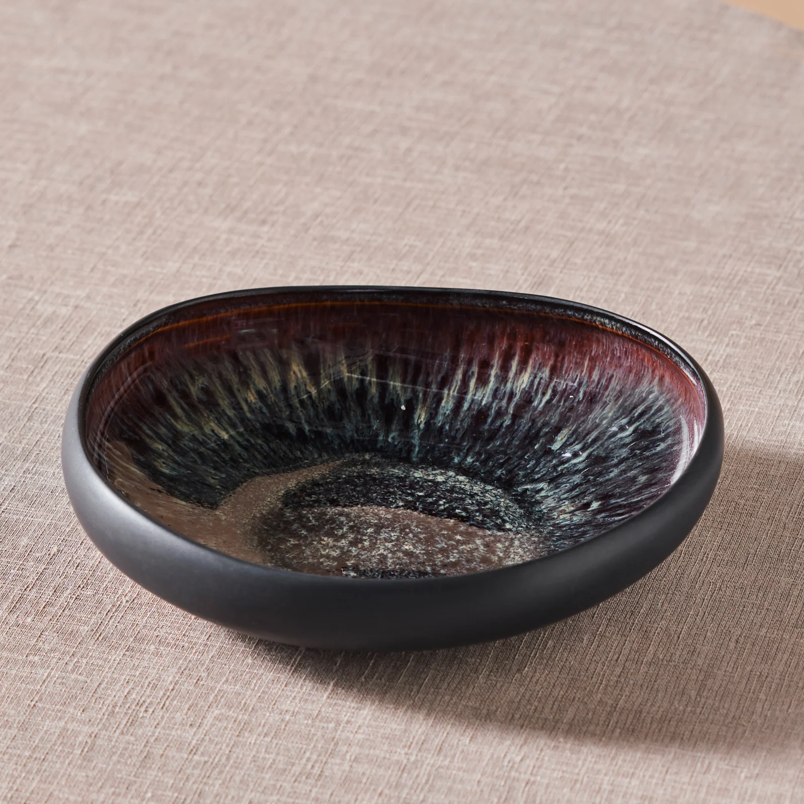 Karaca Earth Collection New Galactic Reactive Glaze Salad Bowl, 23cm, Black - Image 3